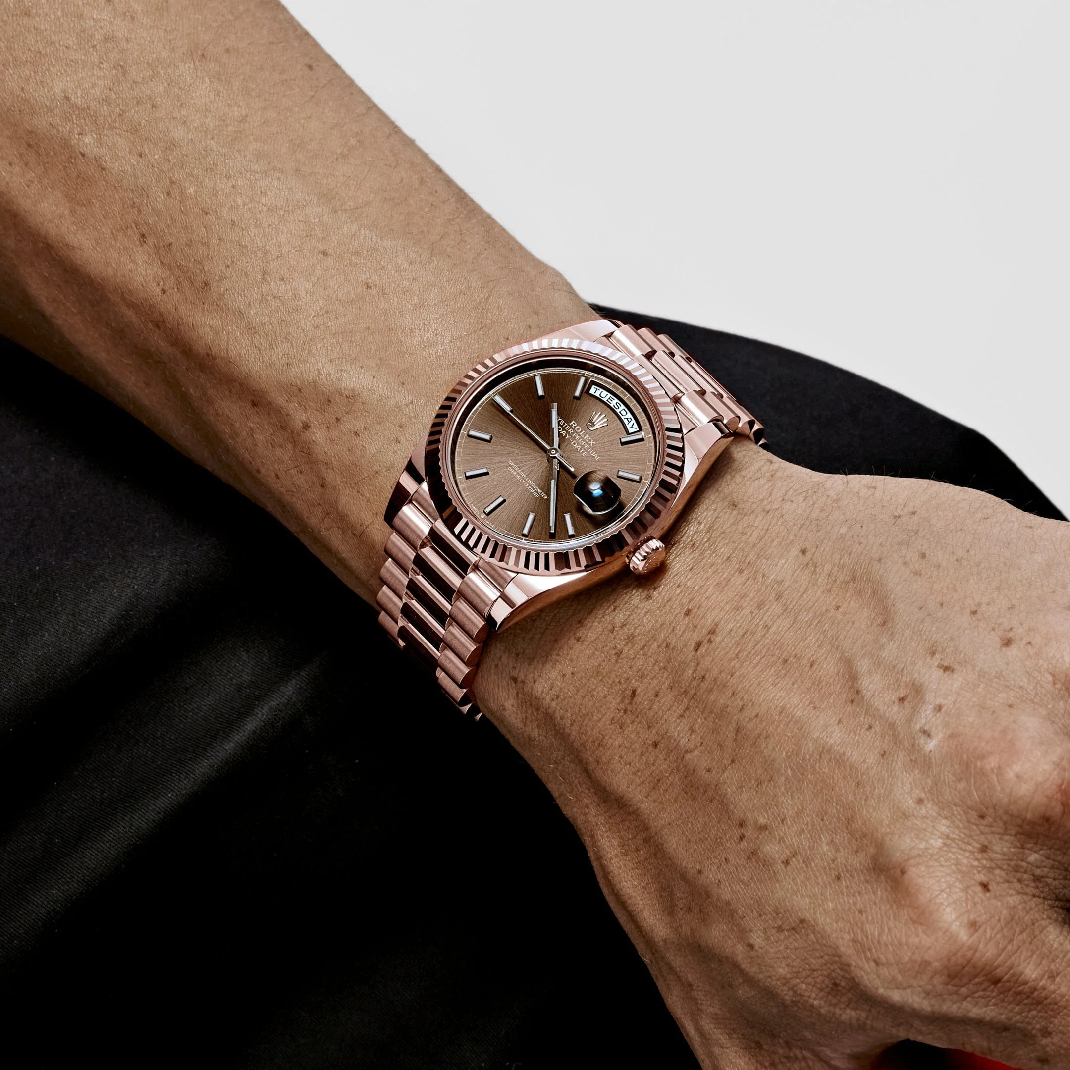 Rolex Day-Date 40 Reference 228235 Rose Gold Chocolate Dial (2025)