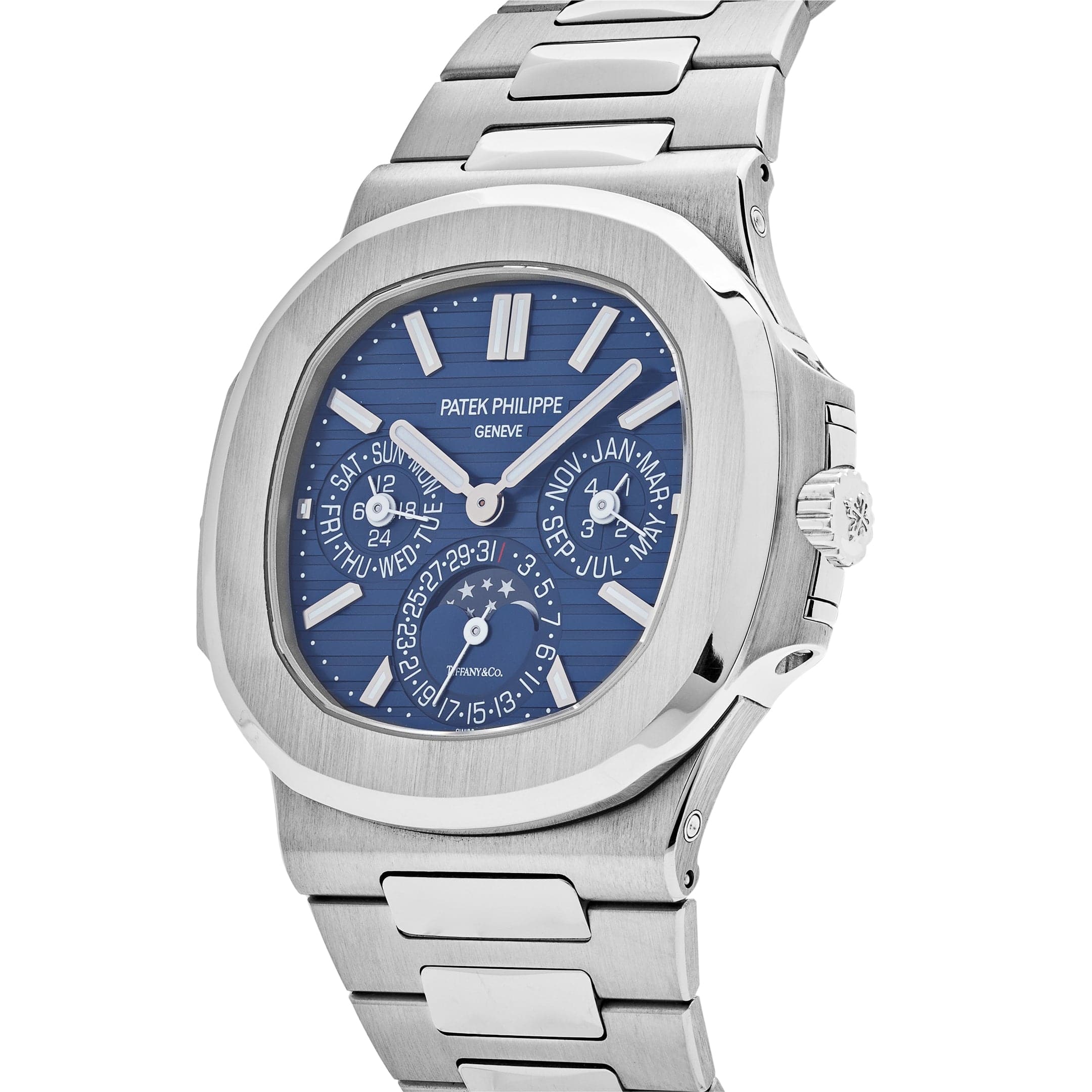 Patek Philippe Nautilus 5740/1G-001 'Tiffany & Co.' Perpetual Calendar Moon Phases White Gold Blue Dial