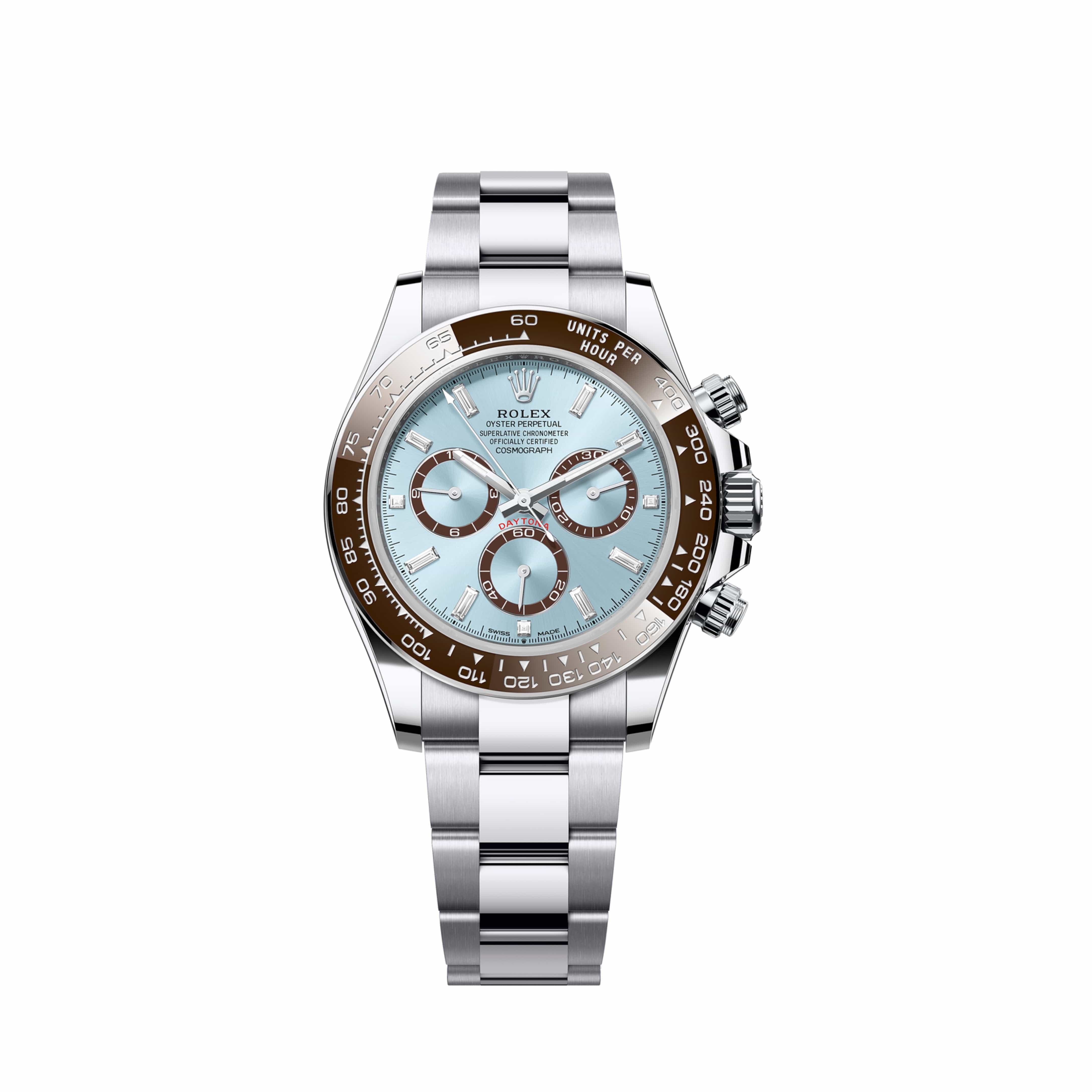 Rolex Daytona 126506 Platinum Ice Blue Diamond Baguette Dial