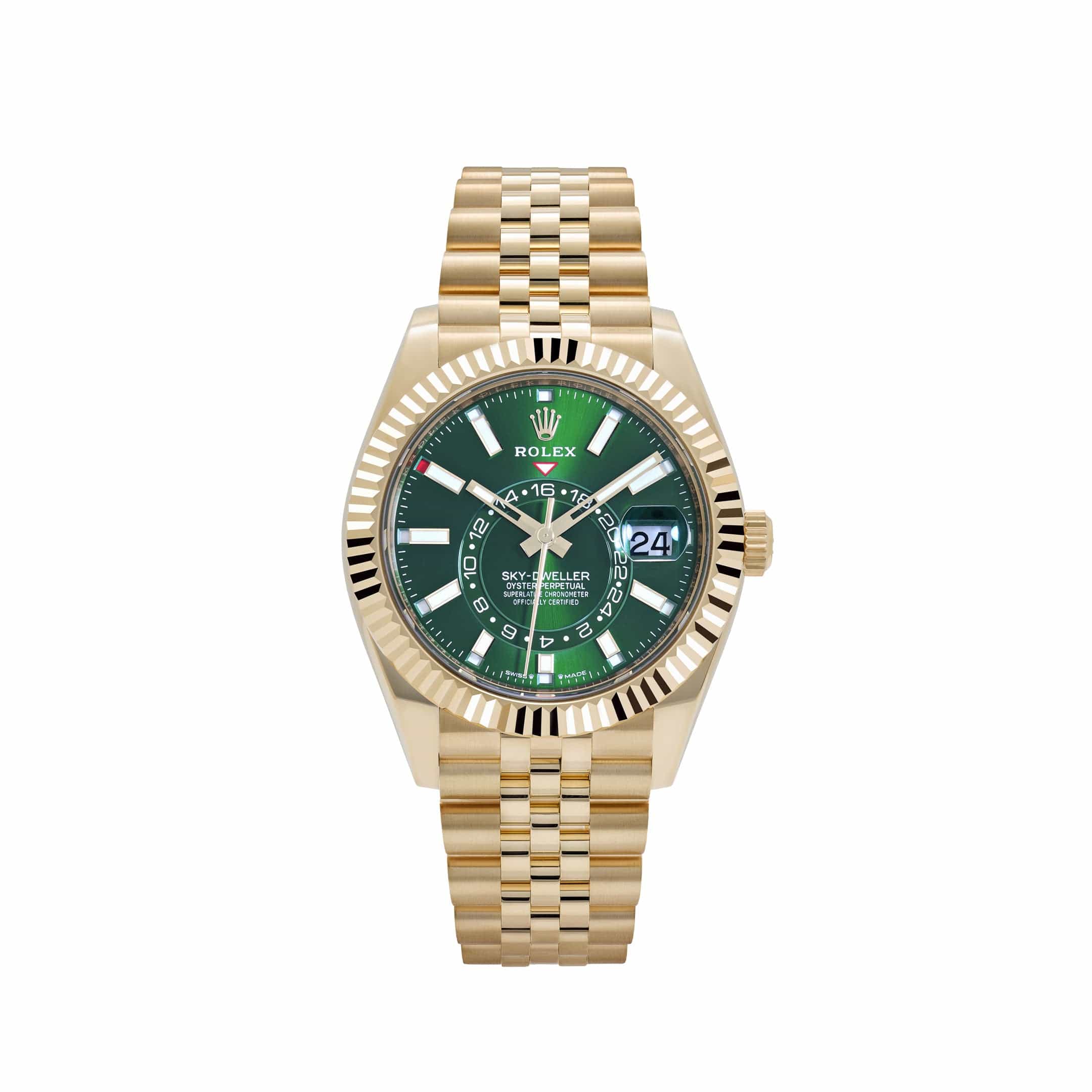 Rolex Sky-Dweller 336938 Yellow Gold Bright Green Dial Jubilee (2025)