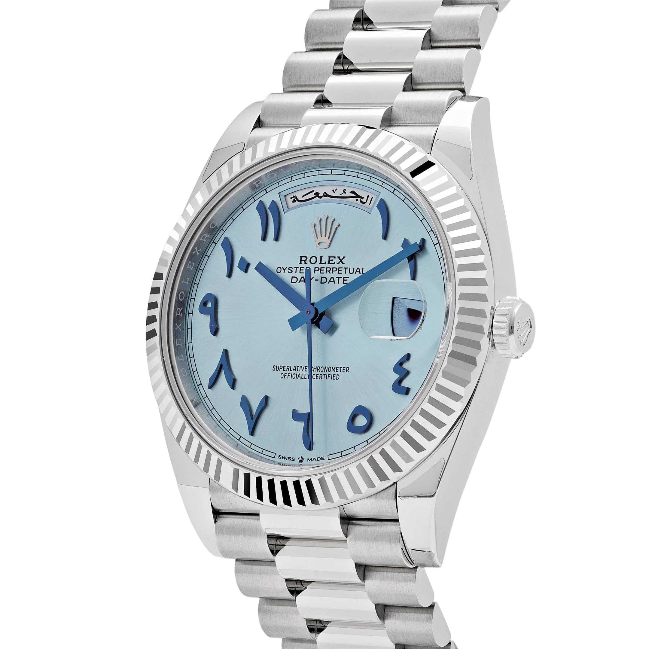 Rolex Day-Date 40 228236 Platinum Ice Blue Arabic Dial