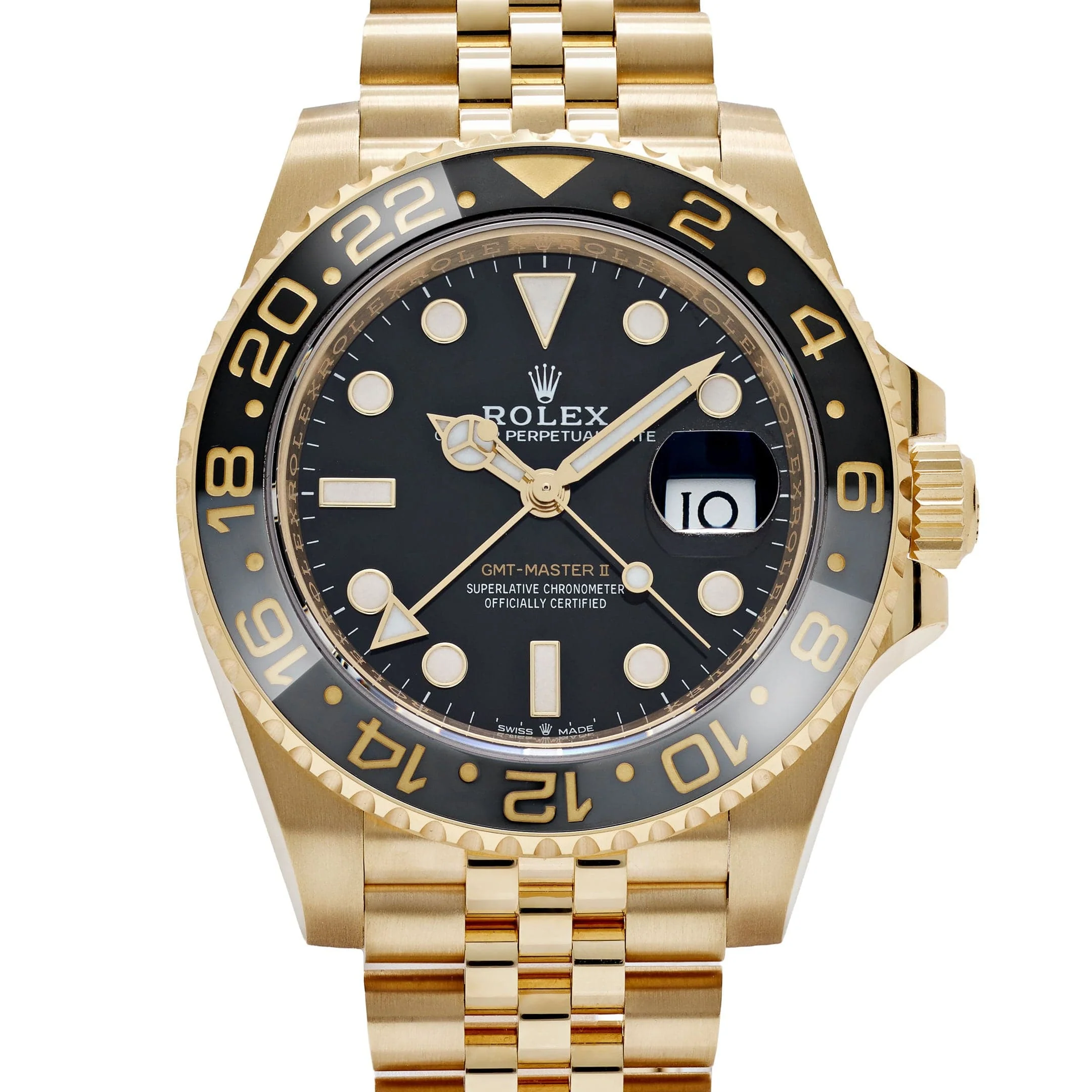 Rolex GMT-Master II 126718GRNR Yellow Gold Black Dial Jubilee (2024)