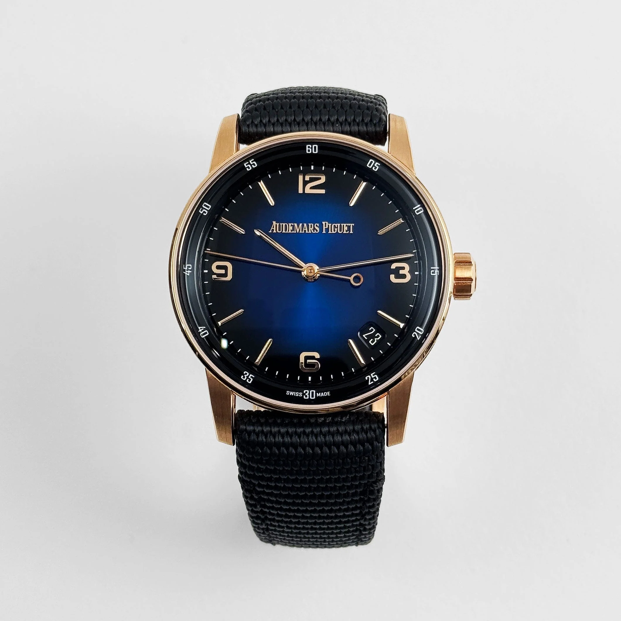 Audemars Piguet Code 11.59 15210OR.OO.A028CR.01 Rose Gold Smoked Lacquered Blue Dial (2023)