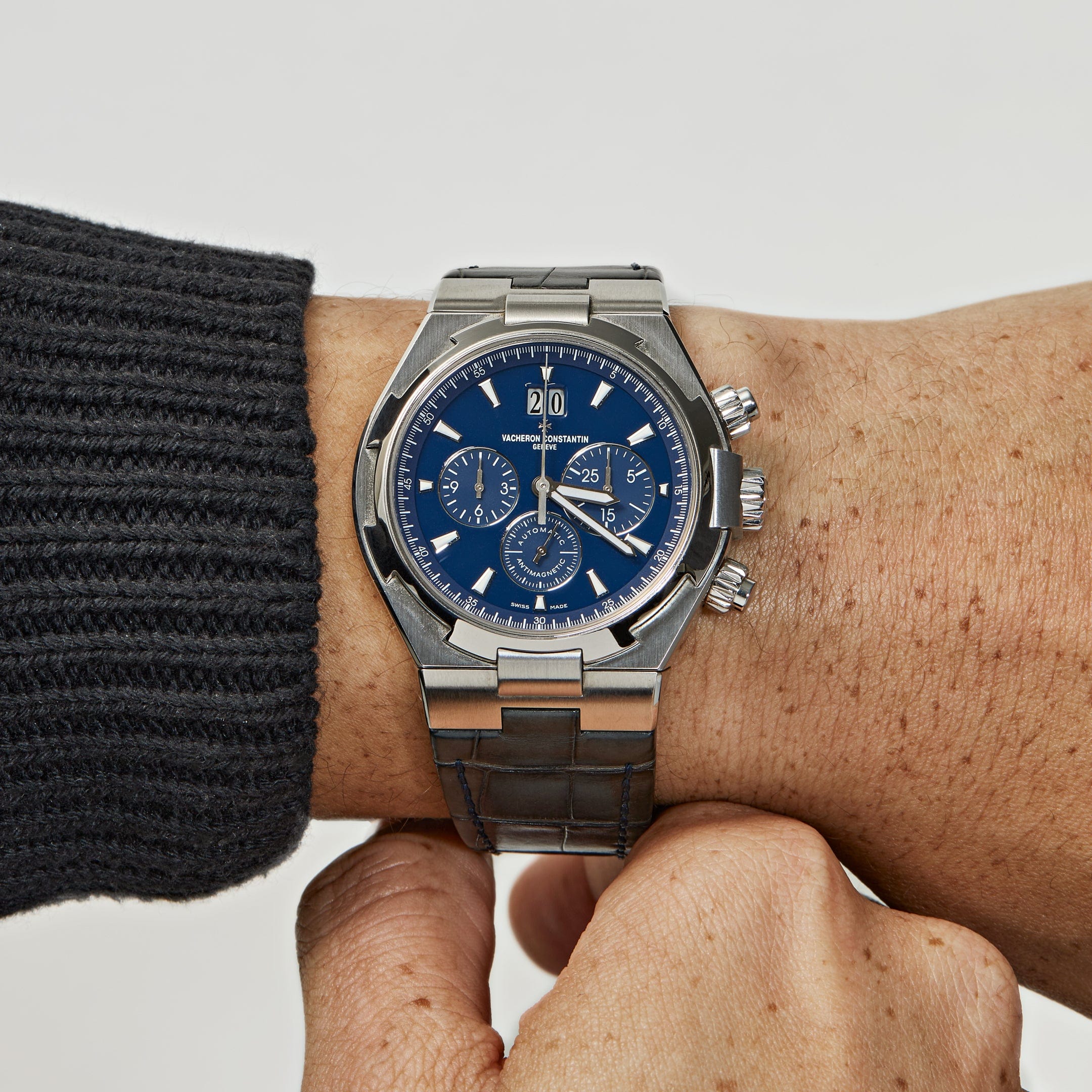 Vacheron Constantin Overseas Chronograph 49150/000A-9745 Stainless Steel Blue Dial