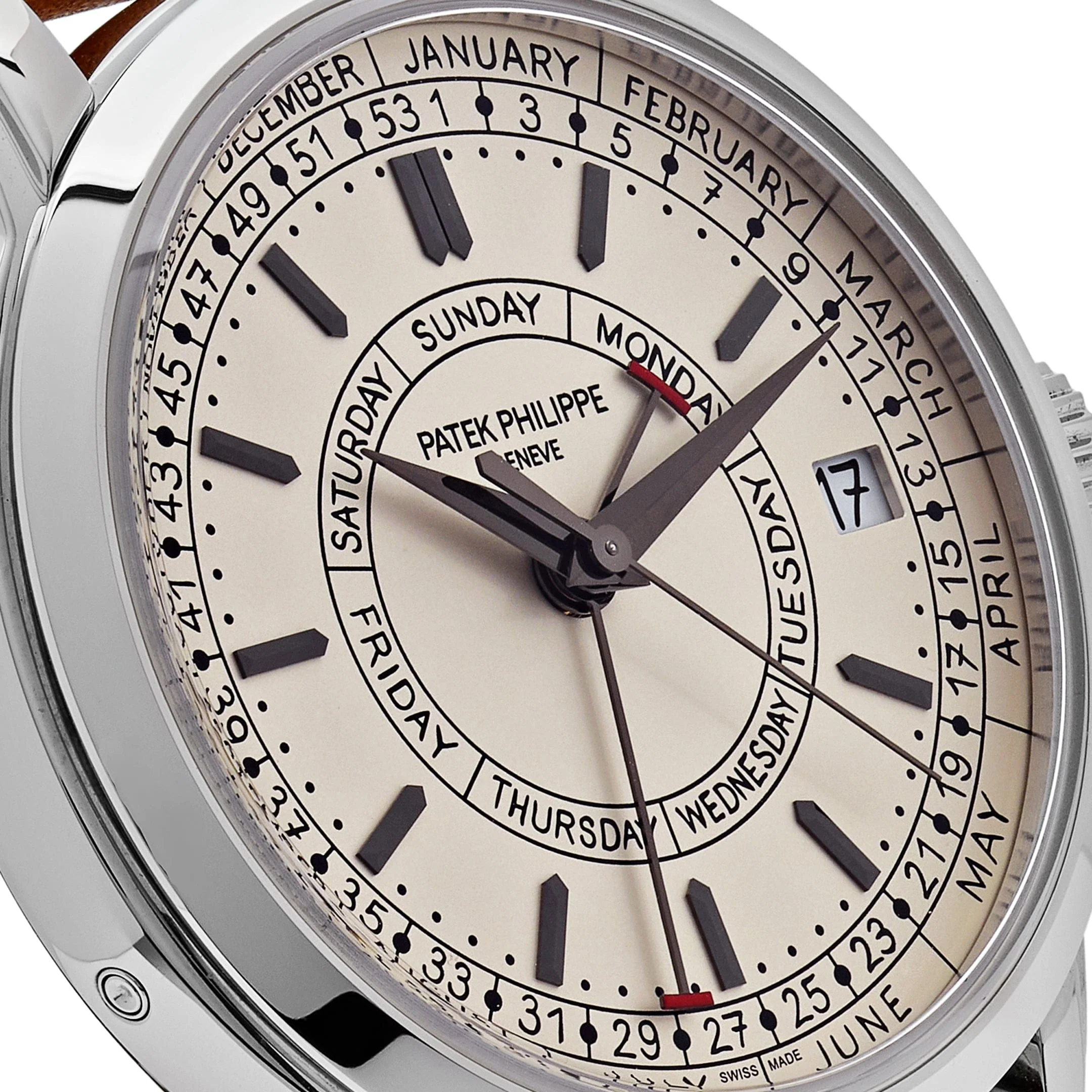 Patek Philippe Complications Calatrava 5212A-001 Weekly Calendar Stainless Steel Silver Opaline Dial