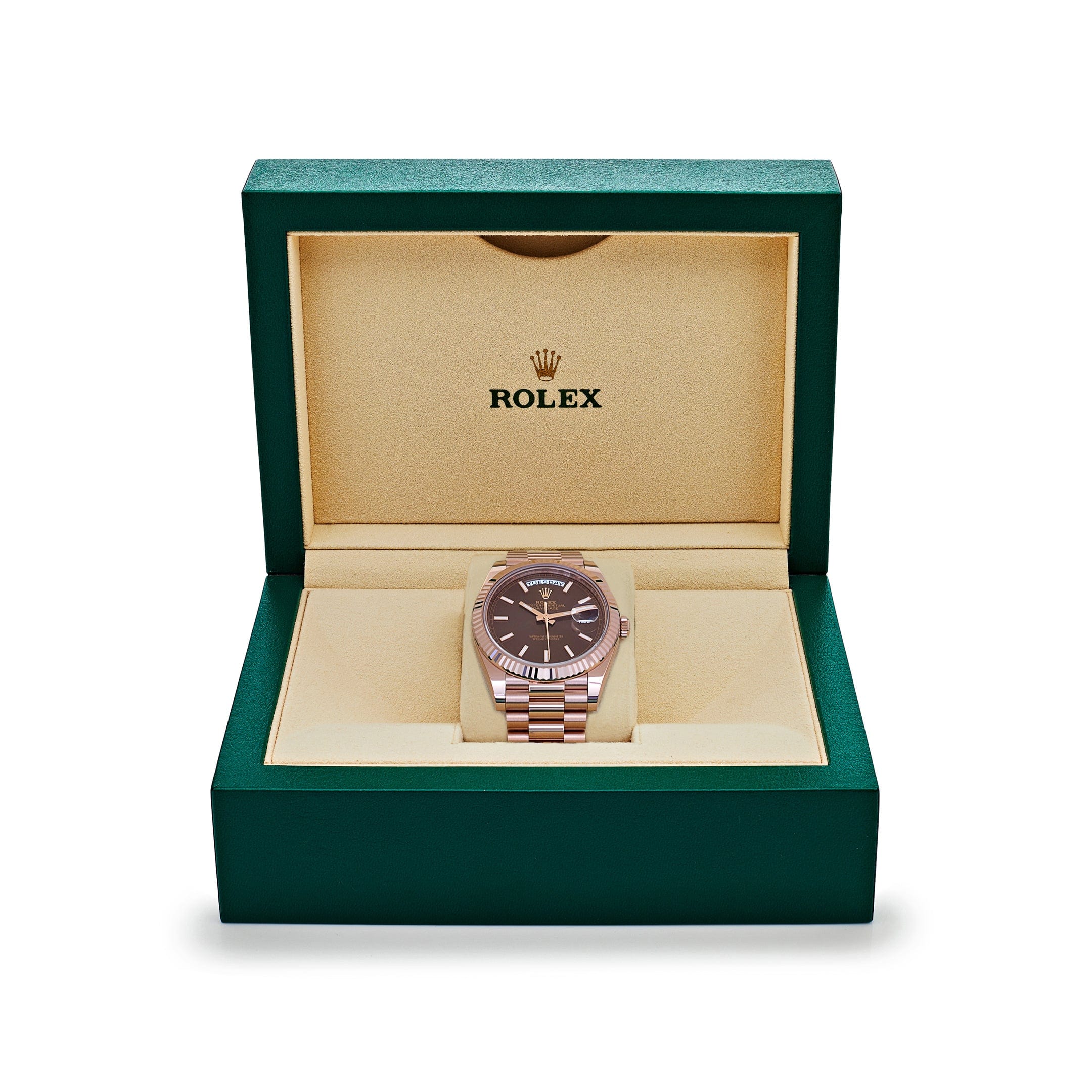 Rolex Day-Date 40 Reference 228235 Rose Gold Chocolate Dial (2025)
