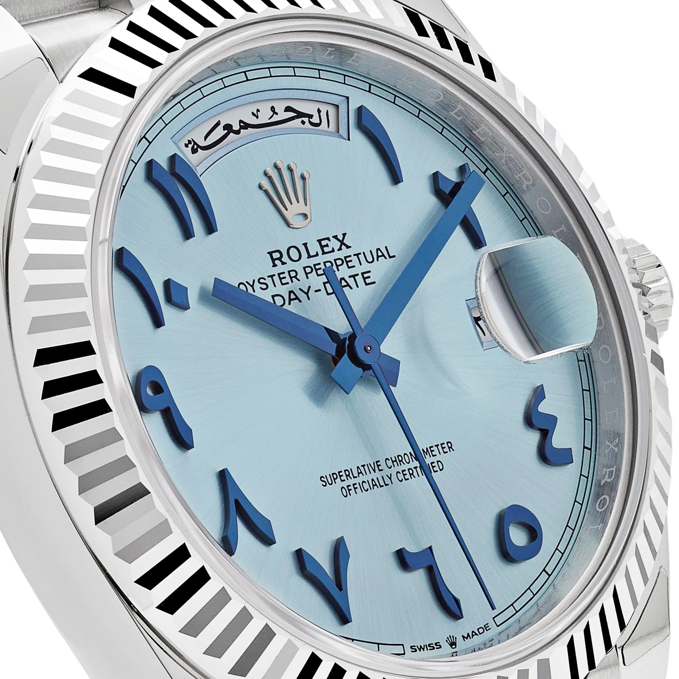 Rolex Day-Date 40 228236 Platinum Ice Blue Arabic Dial