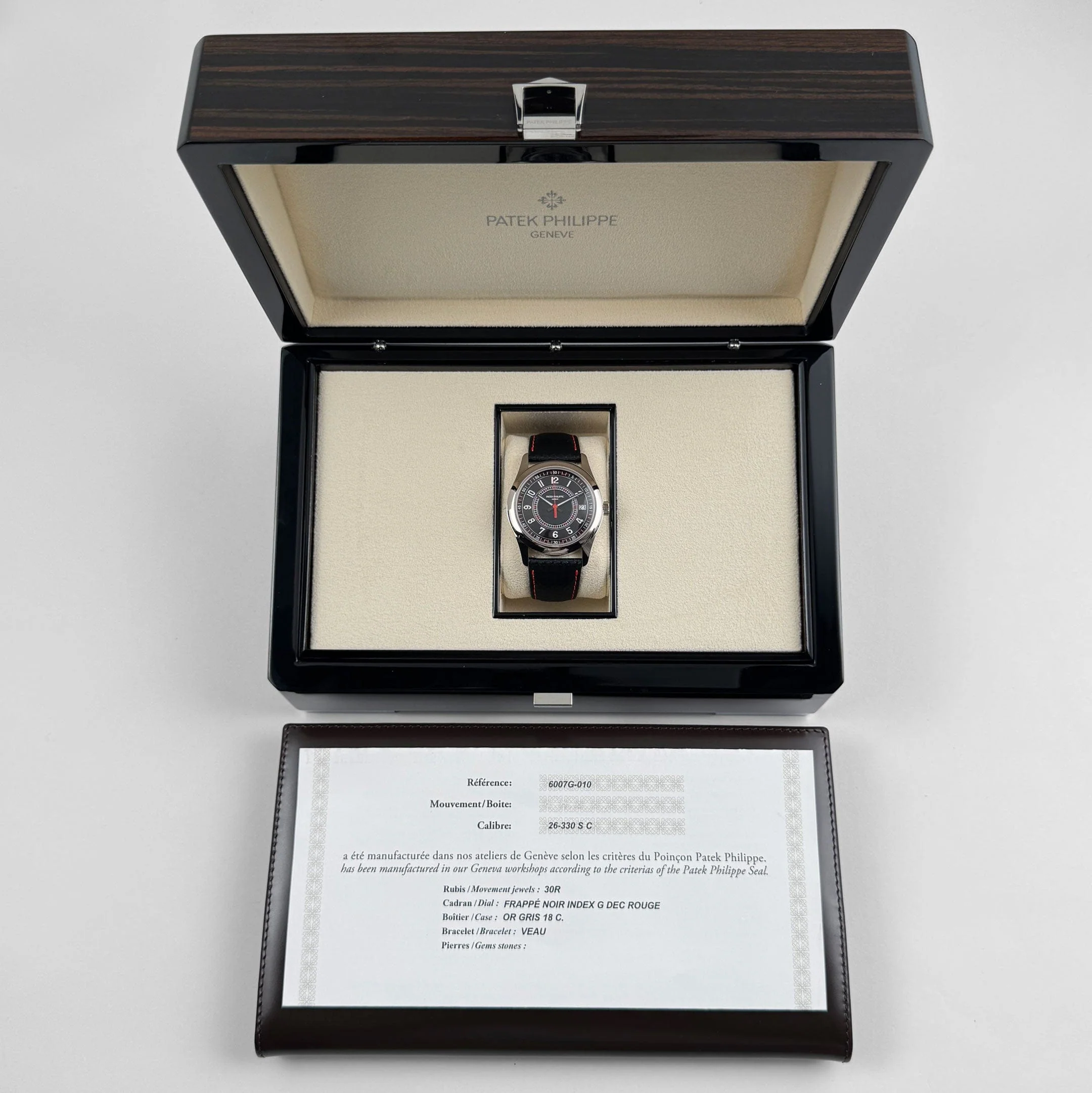 Patek Philippe Calatrava 6007G-010 White Gold Red Accents (2024)