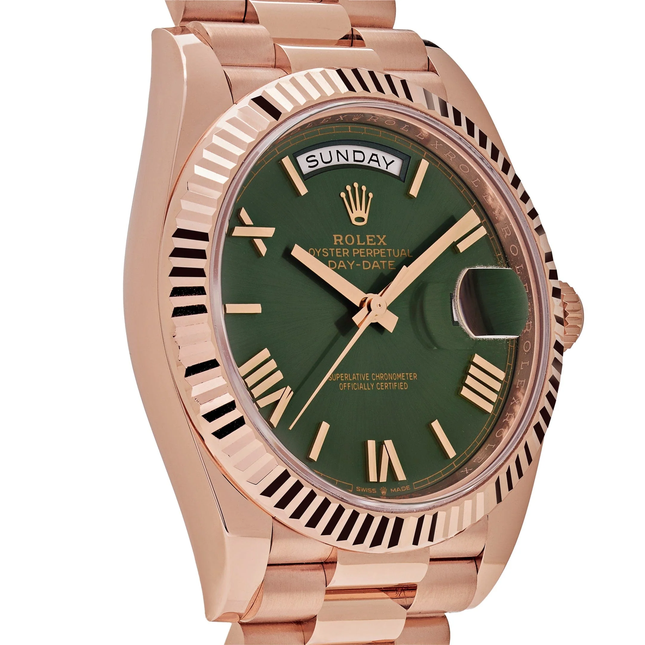 Rolex Day-Date 40 228235 Rose Gold Olive Green Dial (2024)