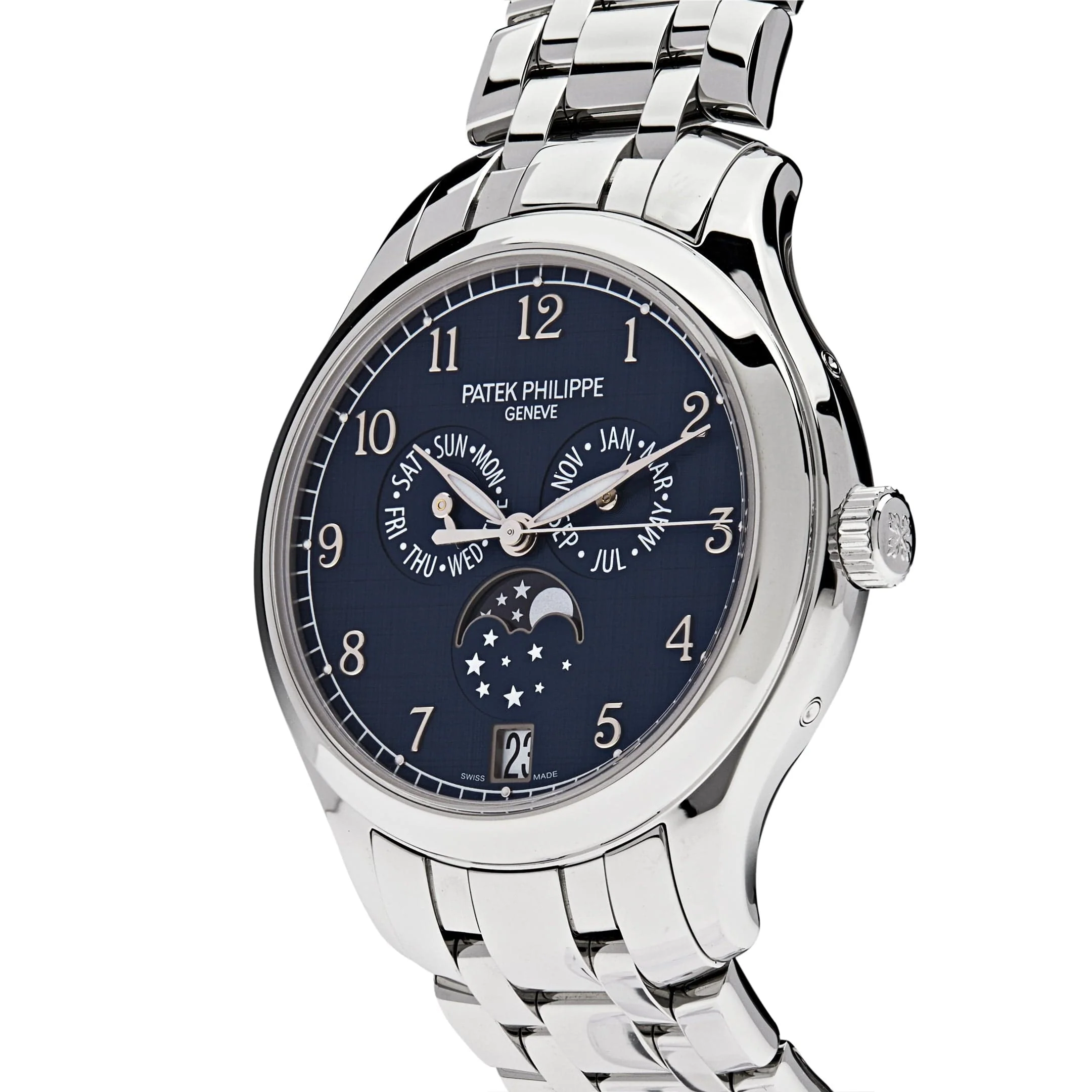 Patek Philippe Complications 4947/1A-001 Annual Calendar Moon Phases Stainless Steel Blue Dial