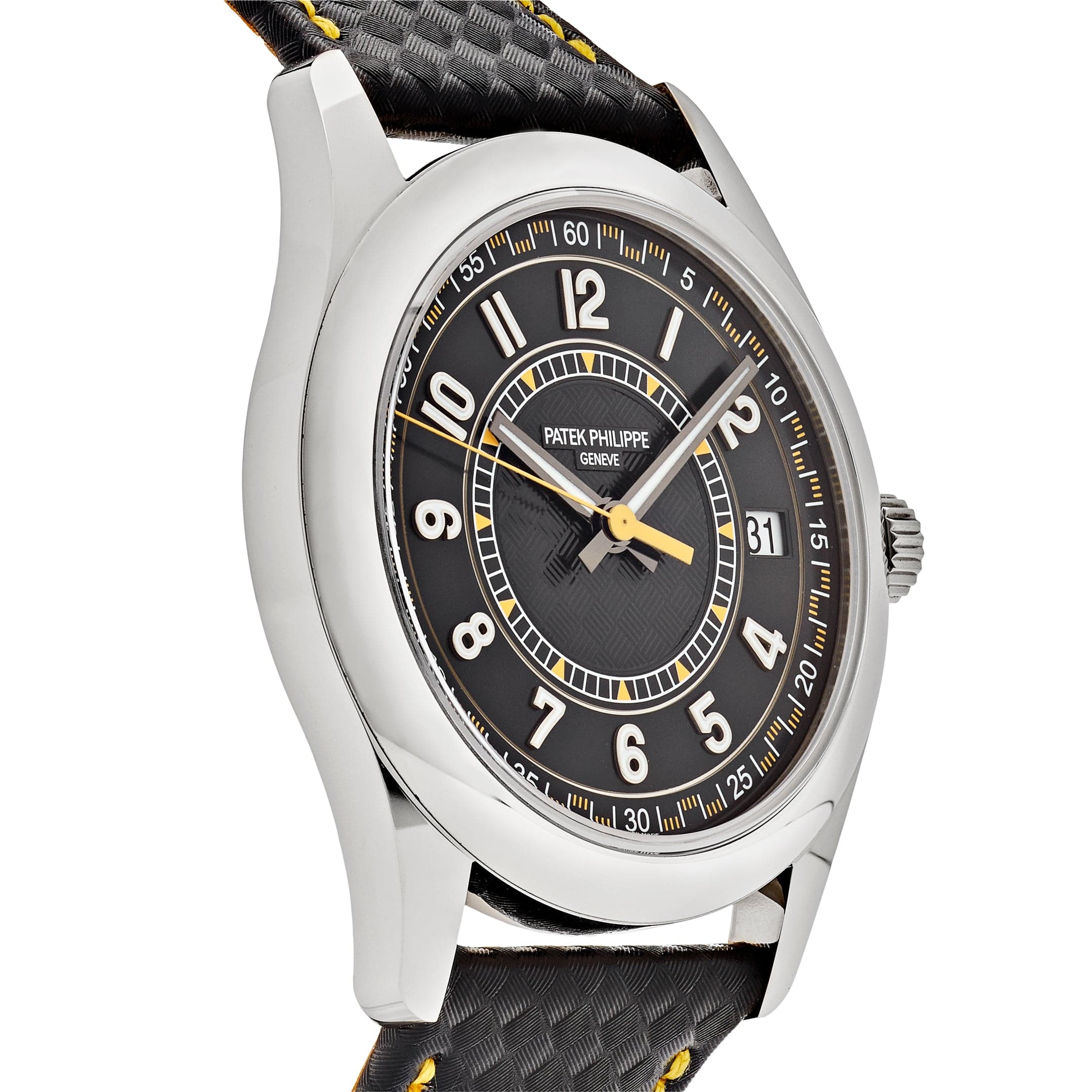 Patek Philippe Calatrava 6007G-001 White Gold Black Dial Yellow Accents (2023)