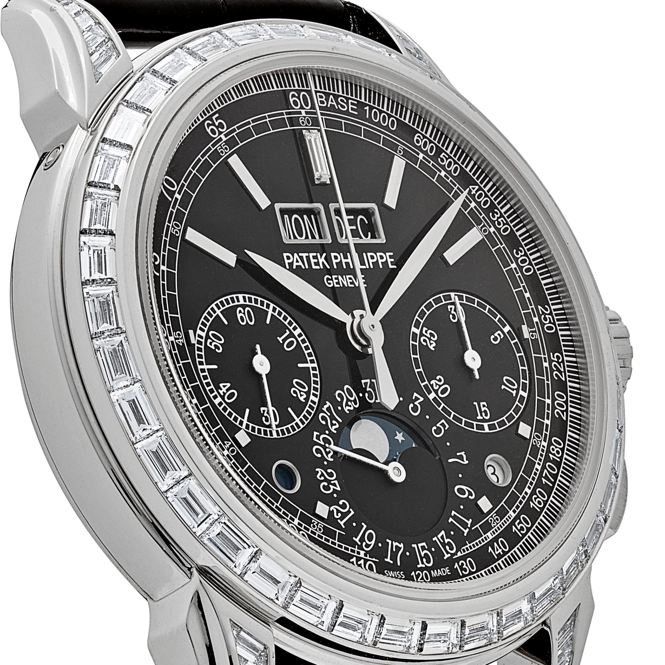 Patek Philippe Grand Complications  5271P-001  Perpetual Calendar Platinum Black Dial Baguette Bezel