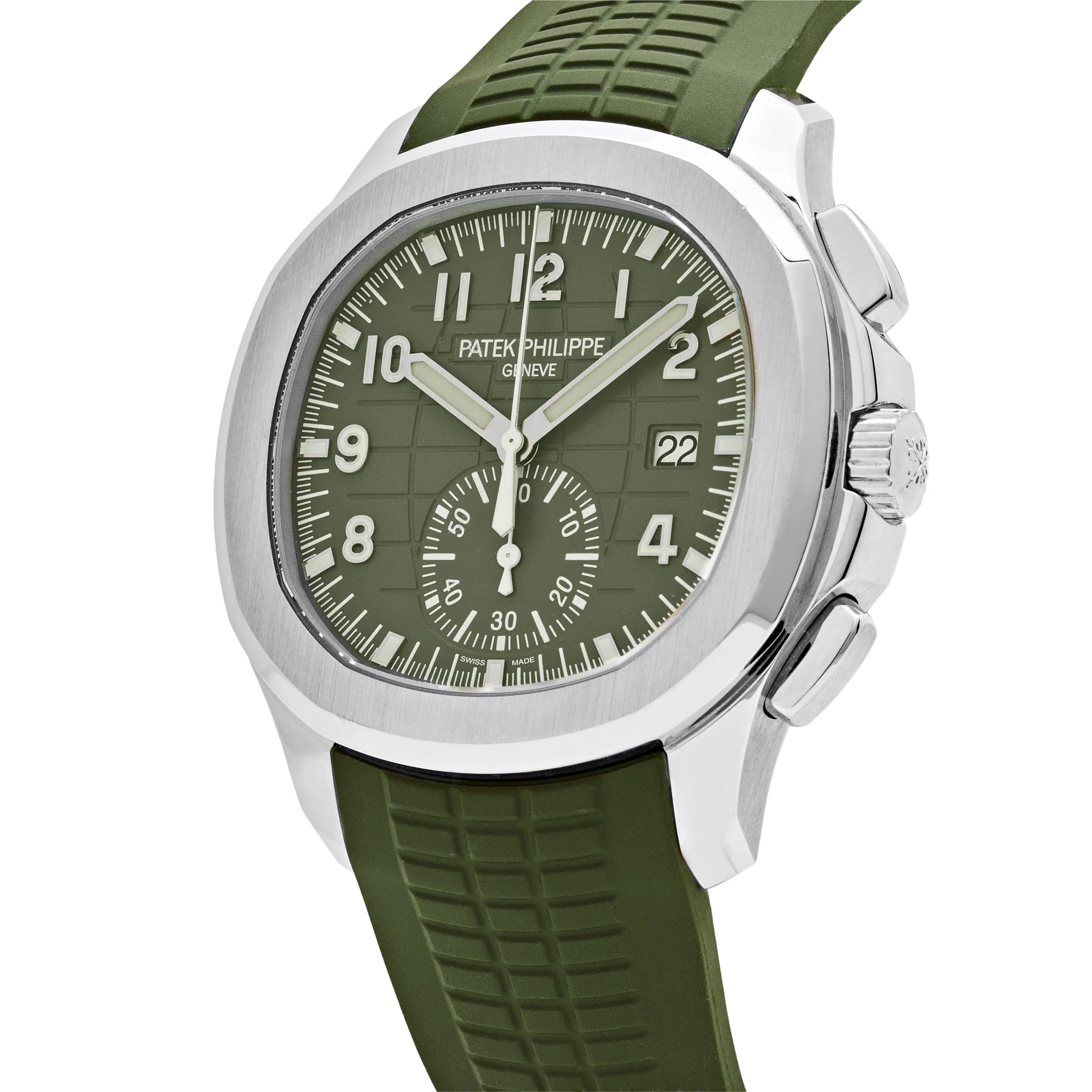 Patek Philippe Aquanaut 5968G-010 Chronograph White Gold Khaki Green Dial Uncut