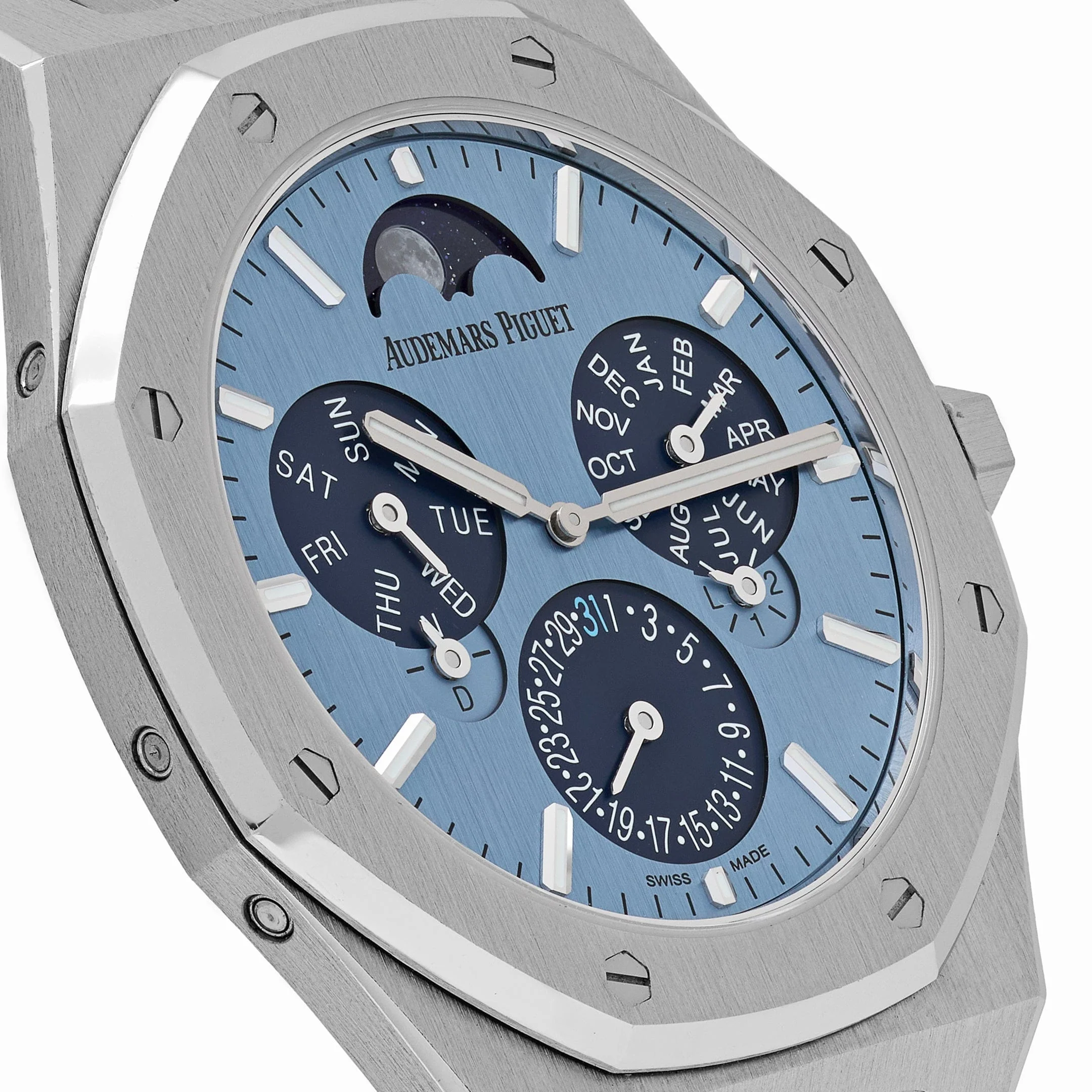 Audemars Piguet Royal Oak 26586BC.OO.1240.BC.99 Perpetual Calendar Ultra-Thin “Luminary” White Gold Light Blue Limited Edition of 25