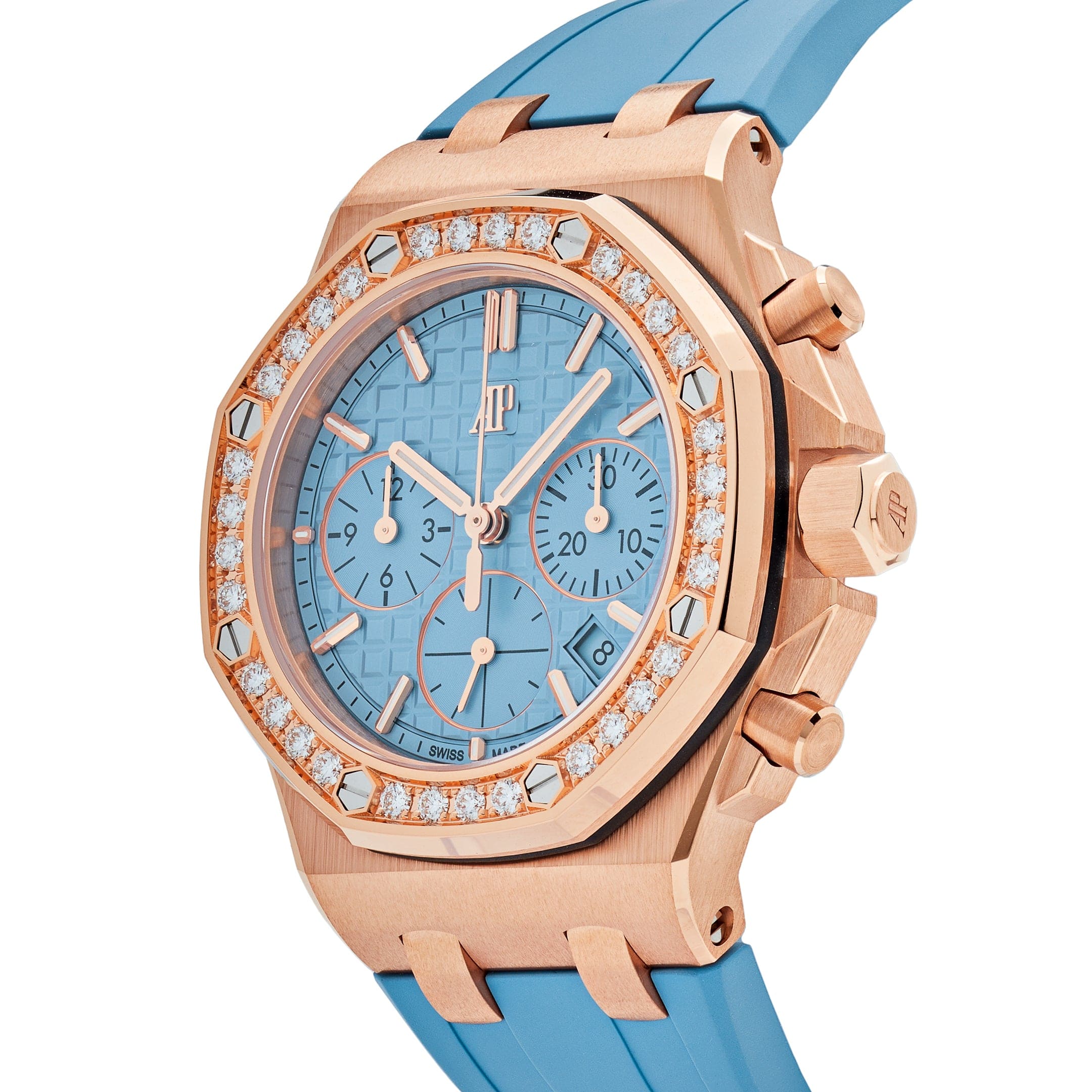 Audemars Piguet Royal Oak Offshore 26231OR.ZZ.A085CA.01 Chronograph Rose Gold Blue Dial Diamond Bezel (2023)