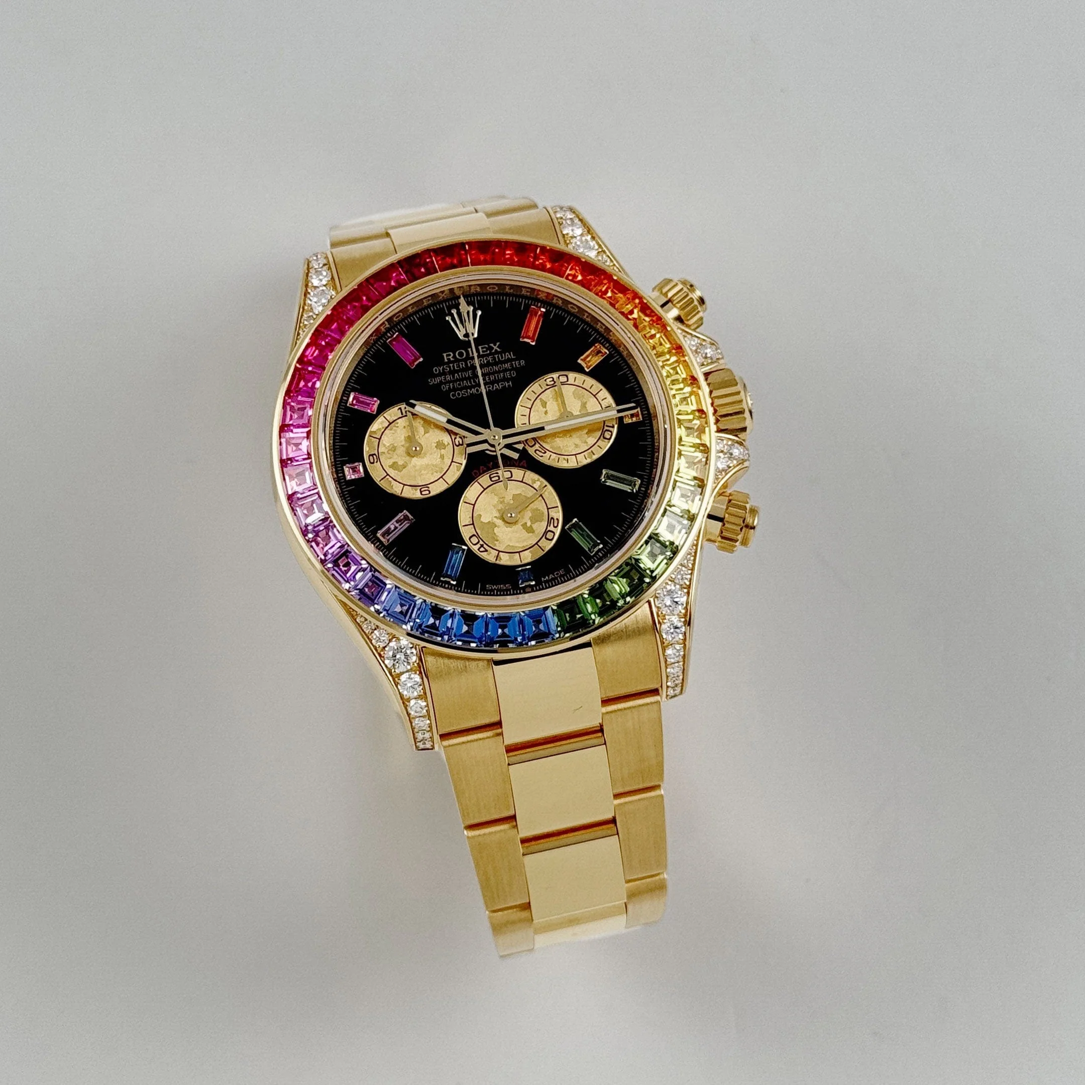 Rolex Daytona 126598RBOW 'Rainbow' Yellow Gold Black Dial Sapphire Bezel (2025)