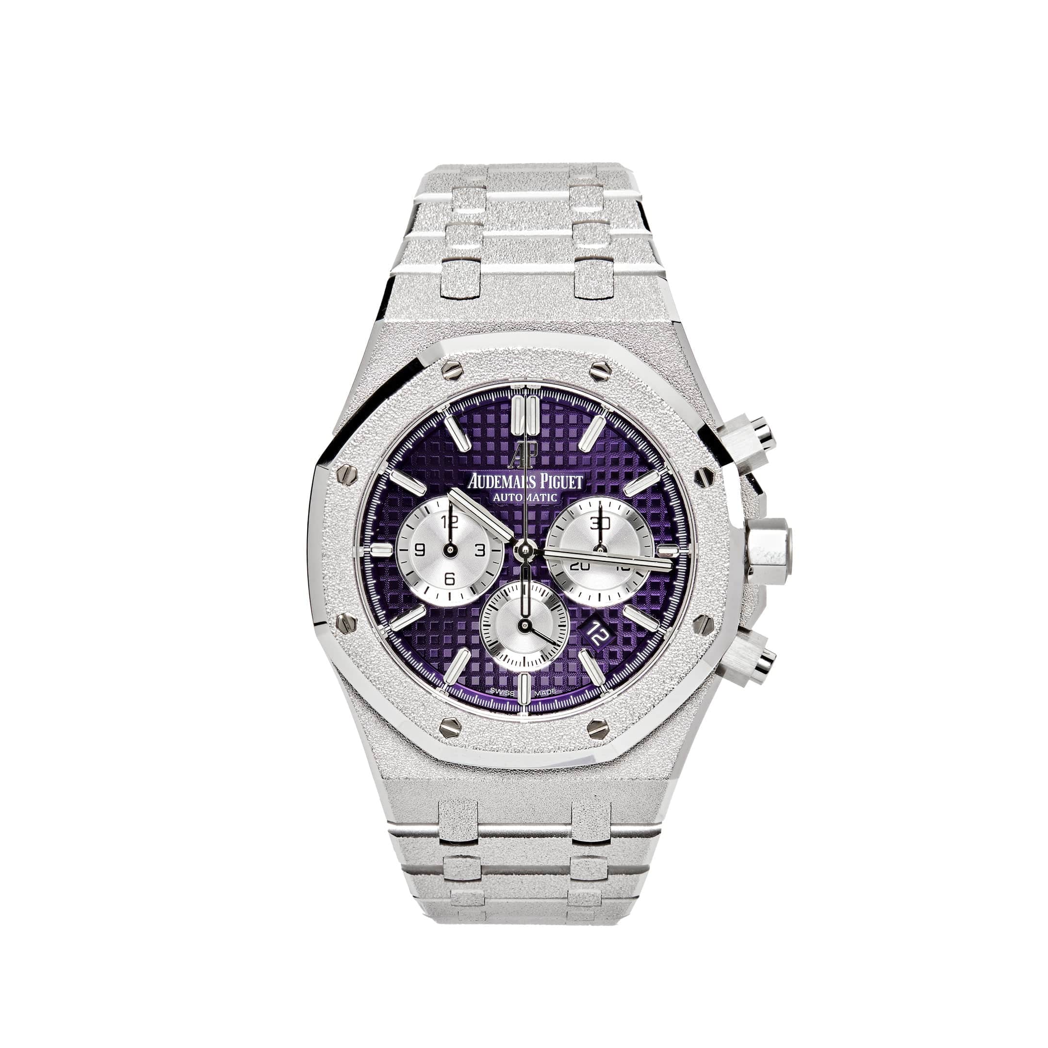 Audemars Piguet Royal Oak 26331BC.GG.1224BC.01 Chronograph Purple Dial Frosted White Gold