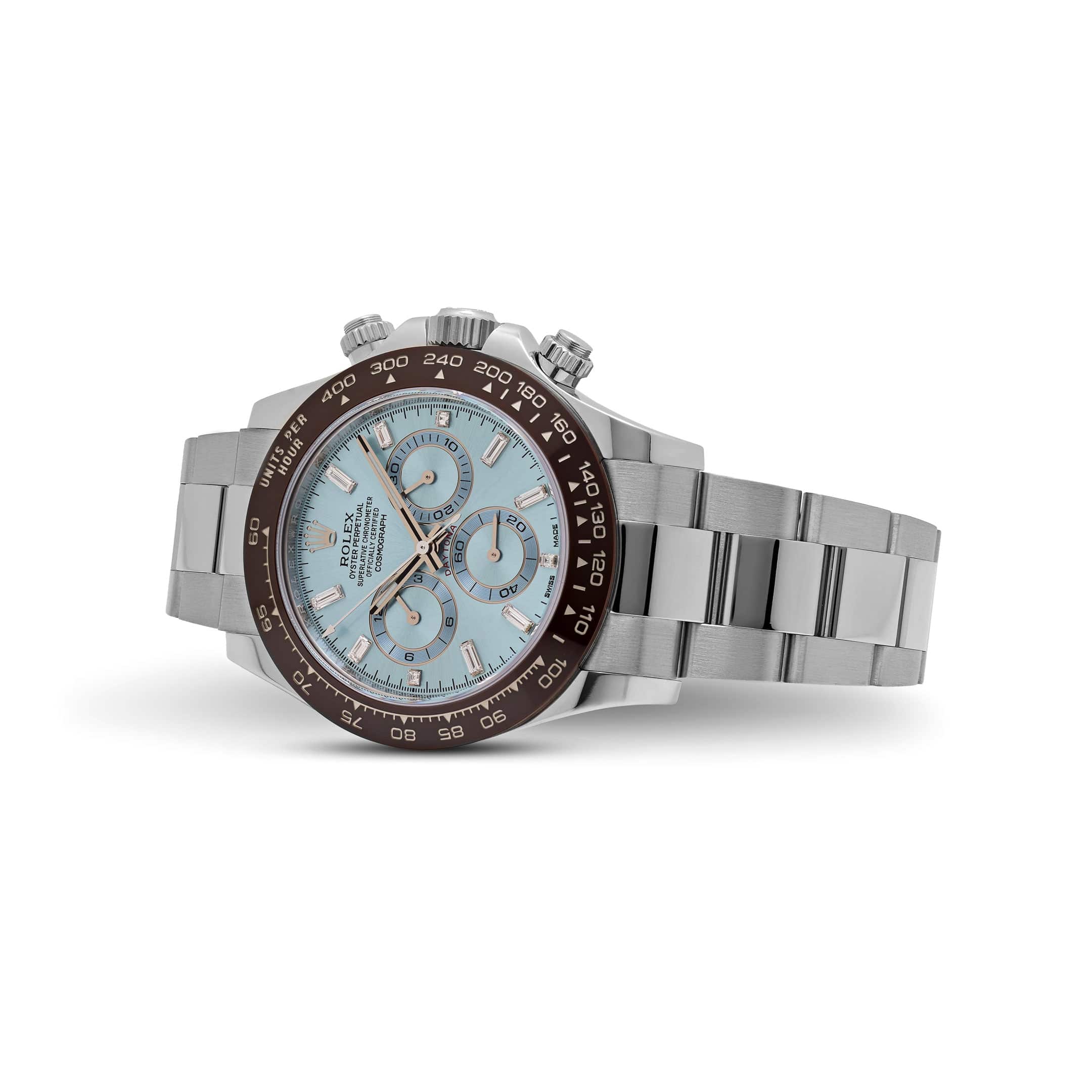 Rolex Daytona 116506 Platinum Ice Blue Baguette Diamond Dial