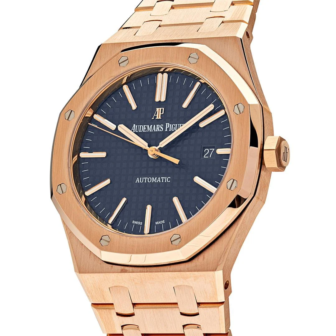 Audemars Piguet Royal Oak Selfwinding Rose Gold Blue Dial 15400OR.OO.1220OR.03