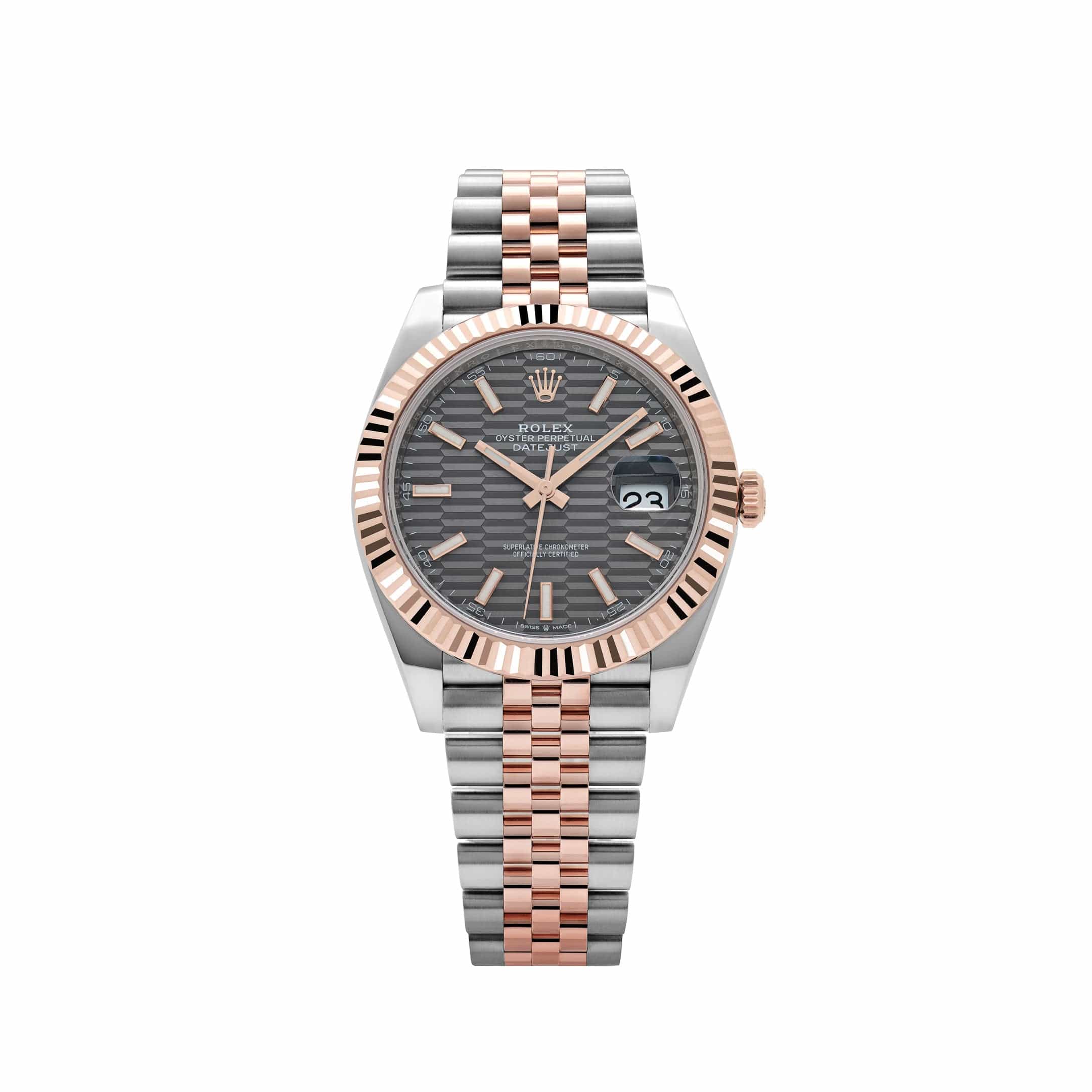 Rolex Datejust 41 126331 Rose Gold Stainless Steel Grey Motif Dial Jubilee (2024)