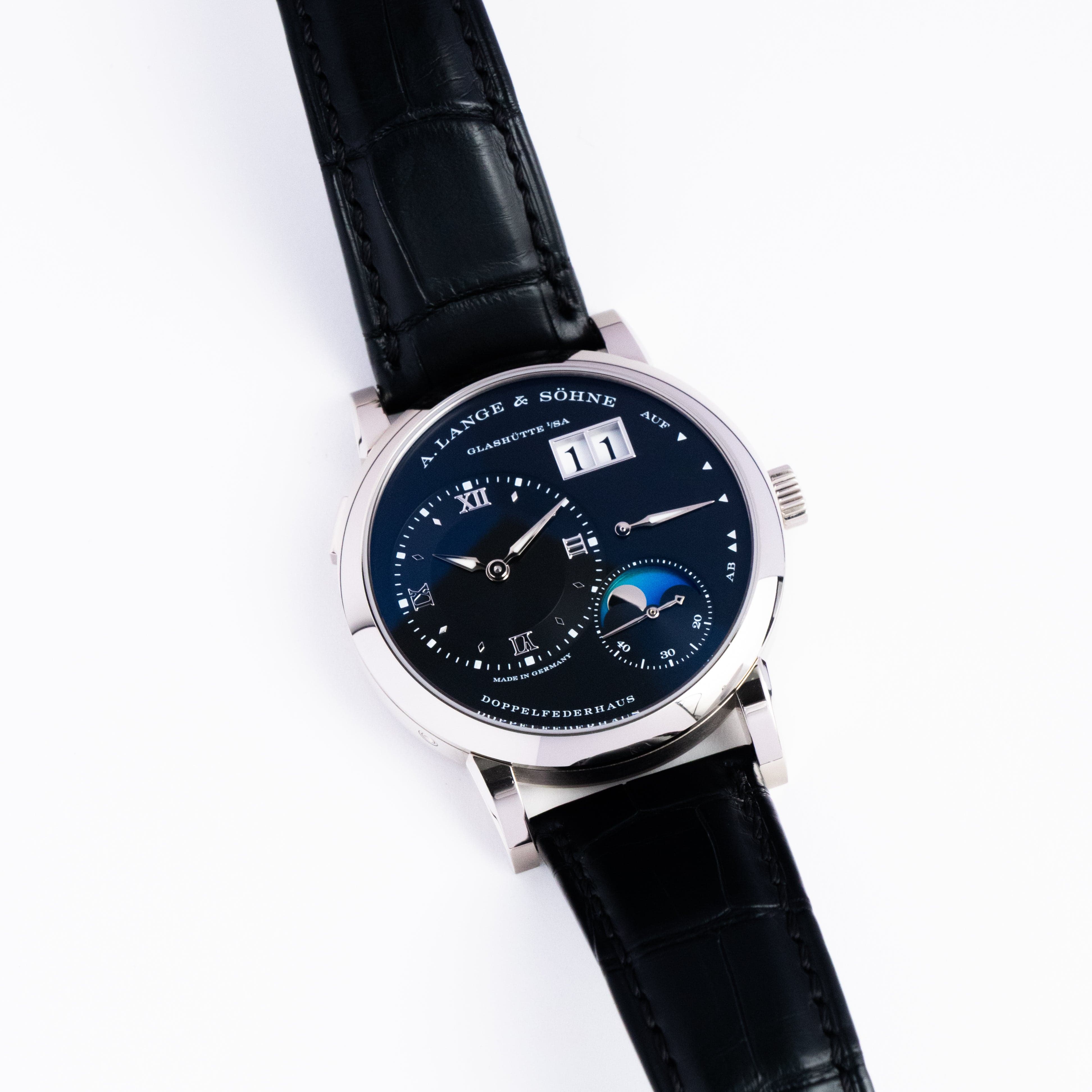 A. Lange & Söhne 192.029 Lange 1 Moon Phase White Gold Black Dial (2023)