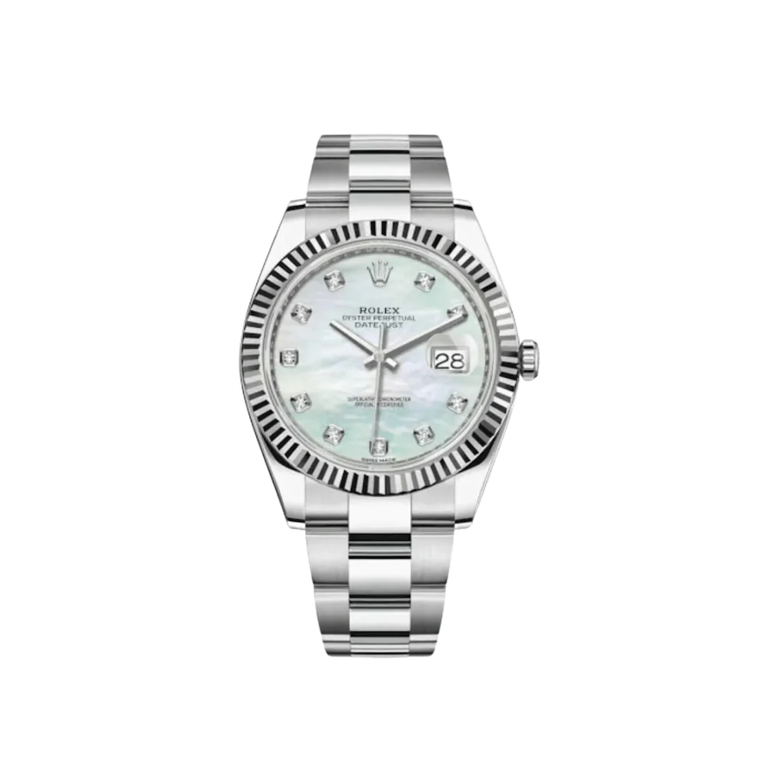 Rolex Datejust 41 126334 Stainless Steel Diamond Mother Of Pearl Dial