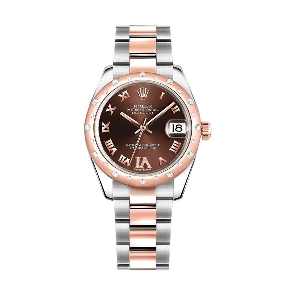 Rolex Datejust 31 178341 'Ladies' Rose Gold Stainless Steel Chocolate Dial