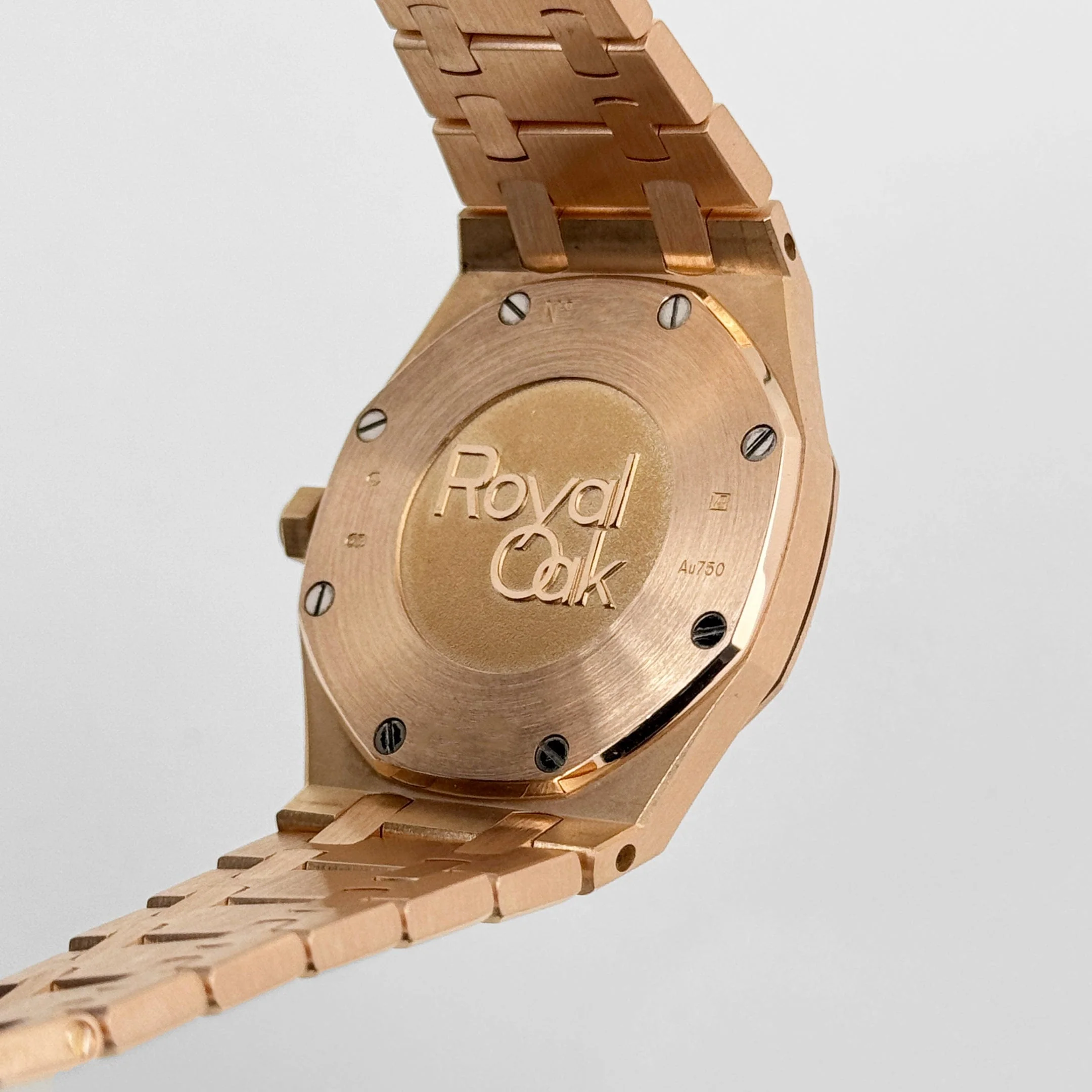 Audemars Piguet Royal Oak Quartz 67651OR.ZZ.1261OR.01 'Ladies' Rose Gold White Dial Diamond Bezel Quartz