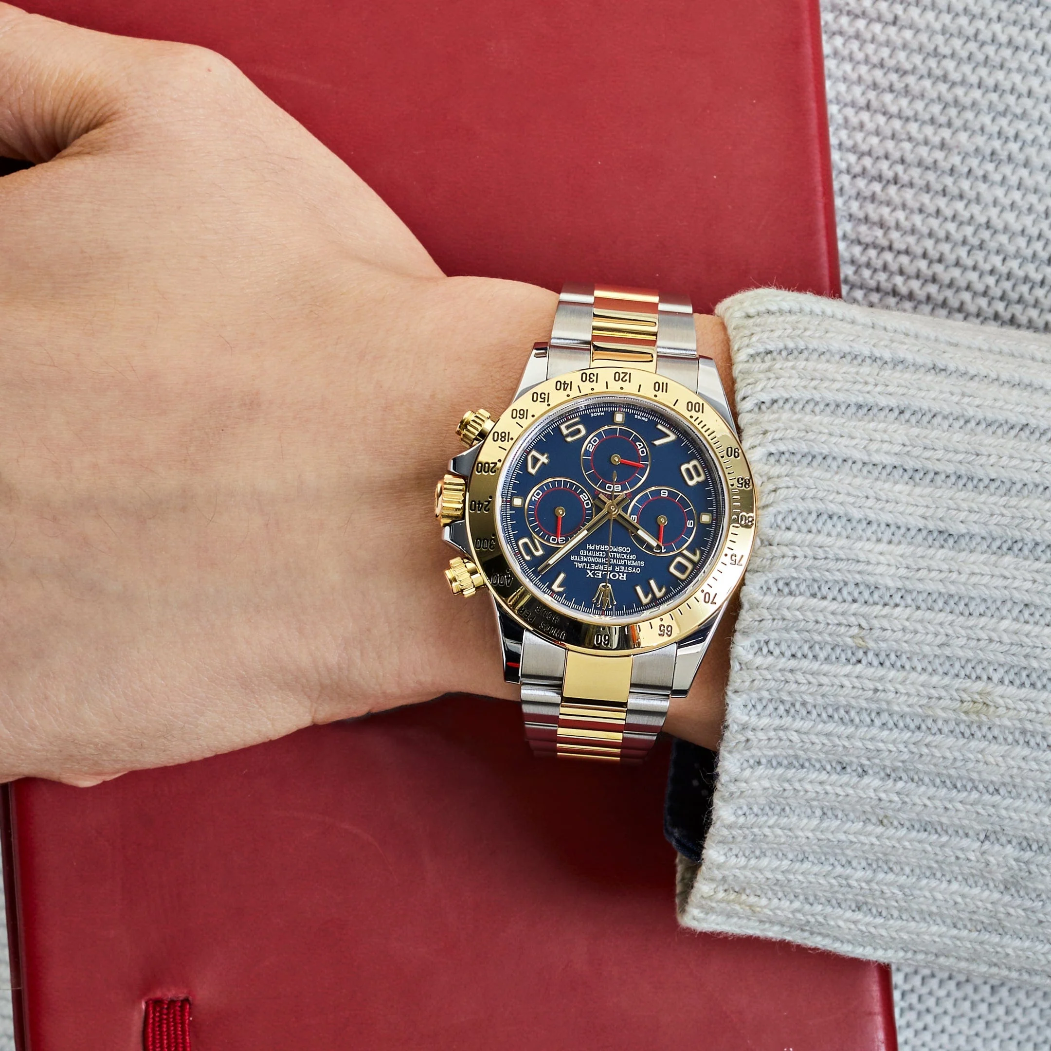 Rolex Daytona 116523 Stainless Steel and Yellow Gold Blue Dial