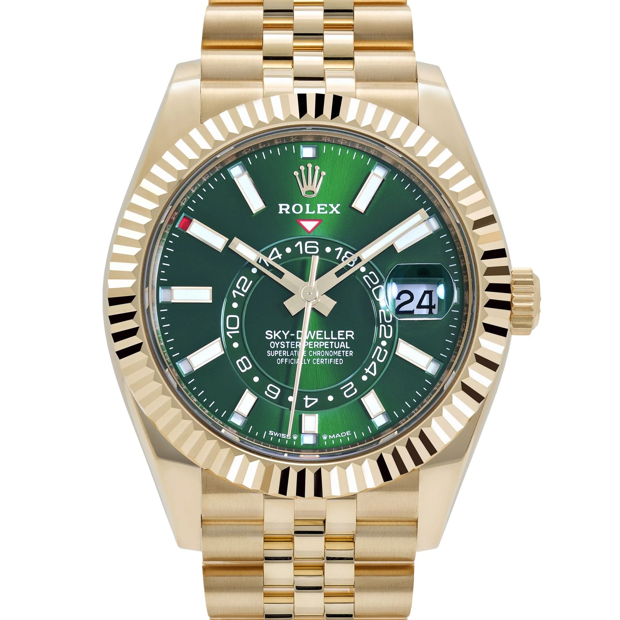 Rolex Sky-Dweller 336938 Yellow Gold Bright Green Dial Jubilee (2025)