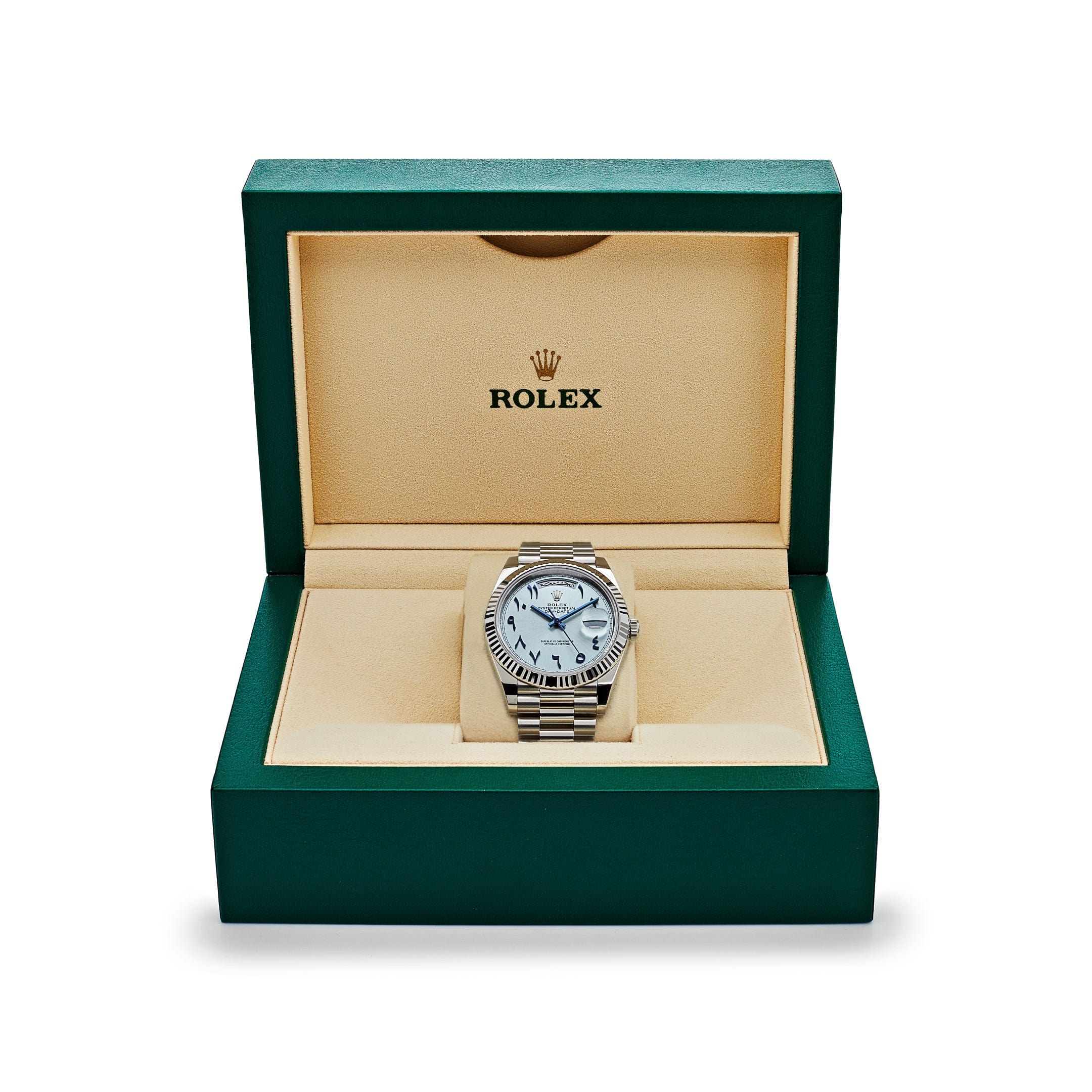 Rolex Day-Date 40 228236 Platinum Ice Blue Arabic Dial