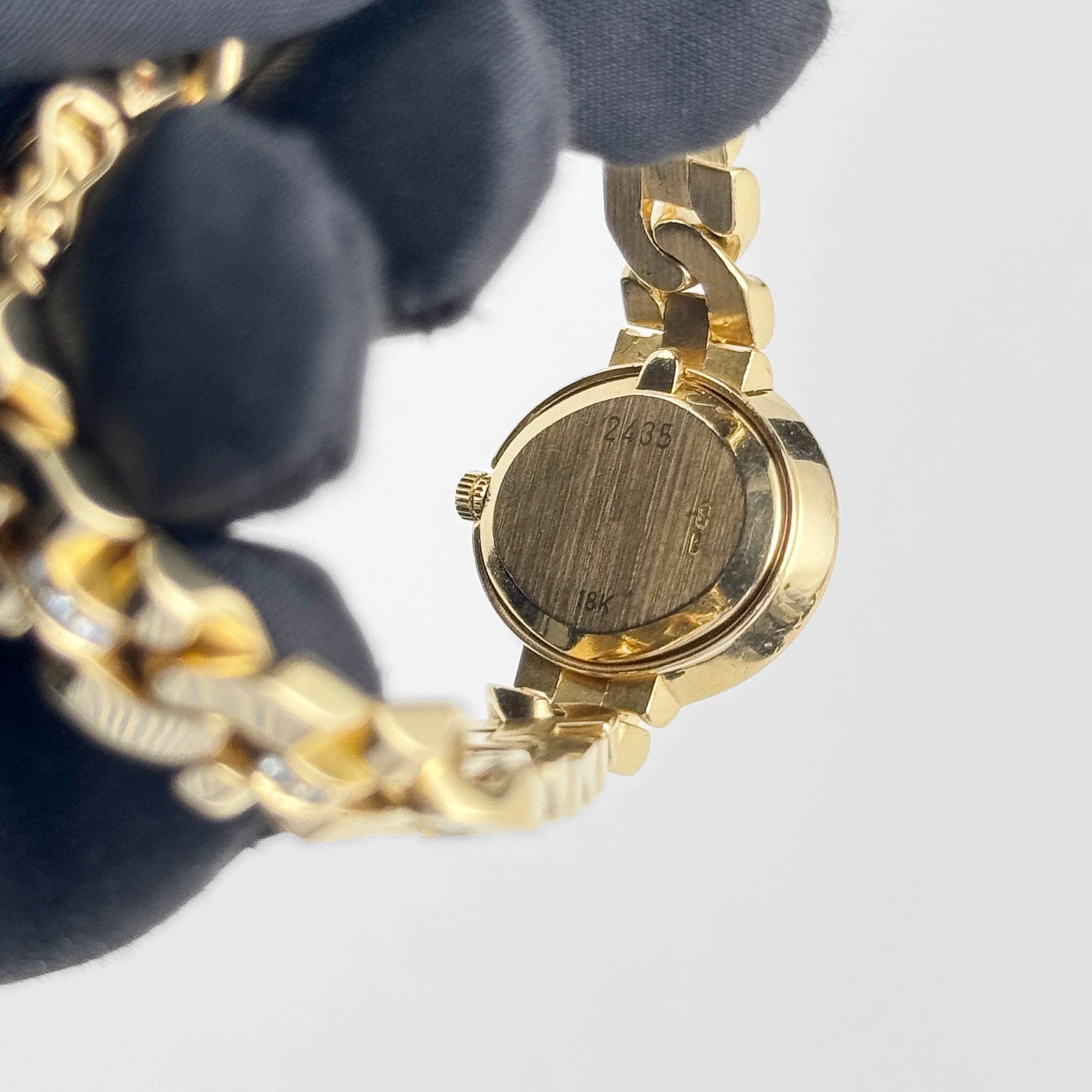 Rolex Cellini 2435 'Ladies' Yellow Gold Champagne Diamond Dial Diamond Bezel