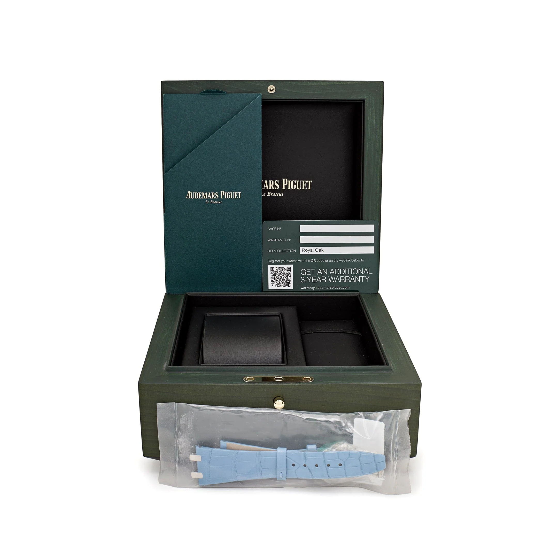 Audemars Piguet Royal Oak Openworked 15467BC.OO.1256BC.01 Double Balance Wheel White Gold Light-Blue Inner Bezel