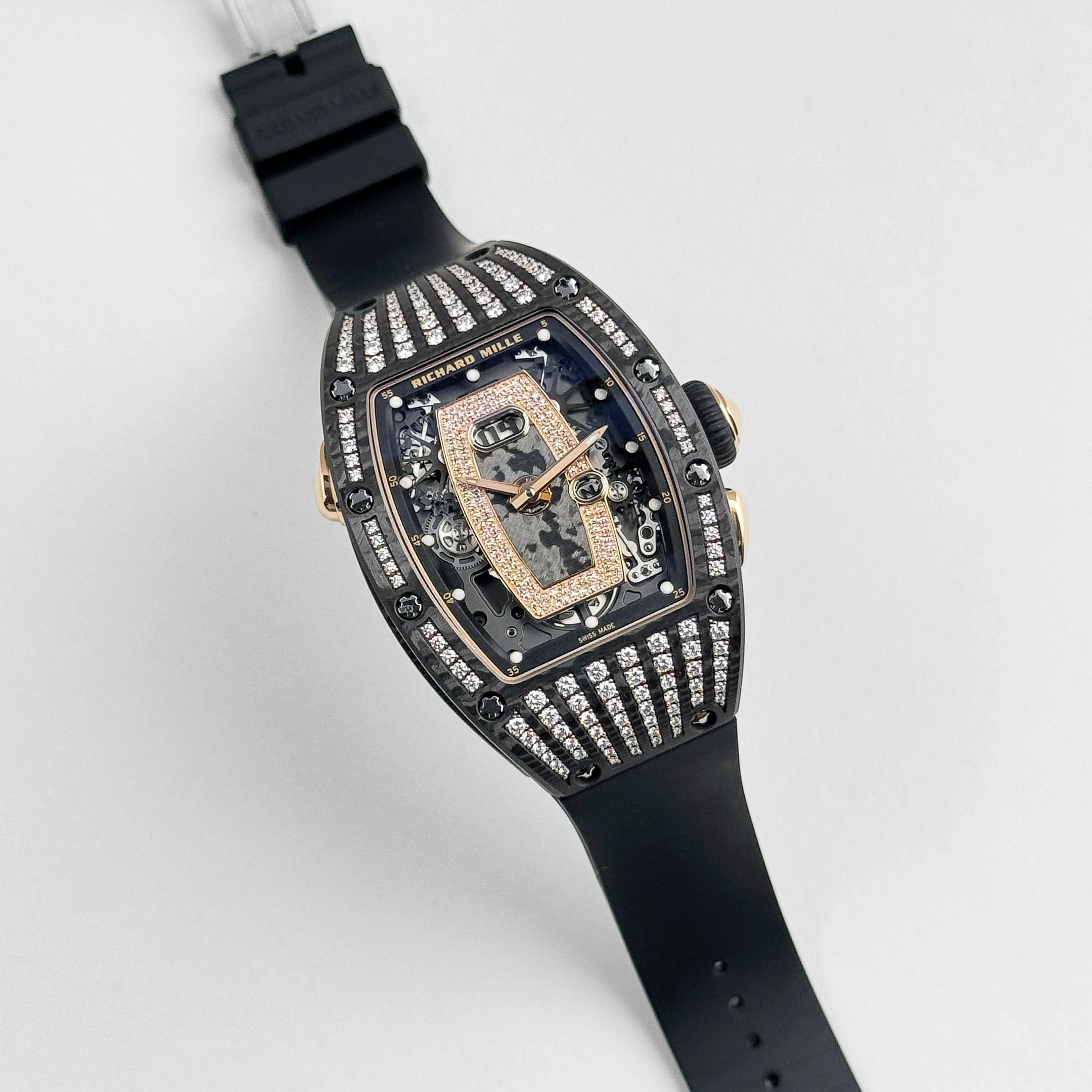 Richard Mille RM 037 Rose Gold Carbon TPT Diamond Set Skeleton Dial (2022)