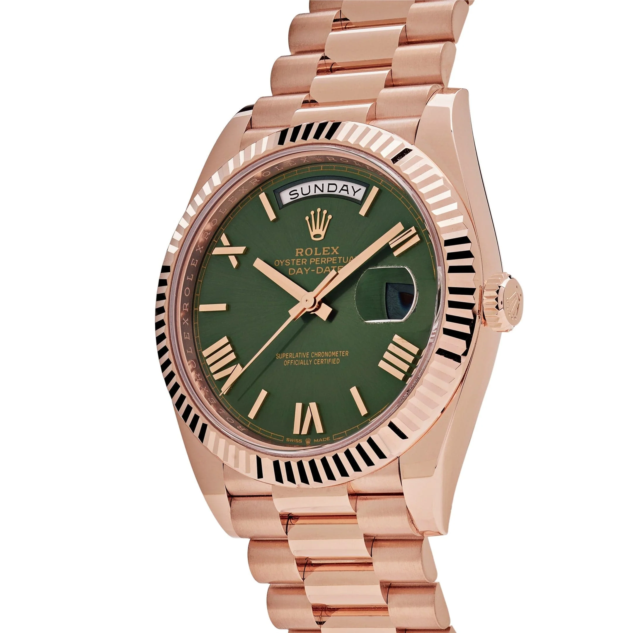 Rolex Day-Date 40 228235 Rose Gold Olive Green Dial (2024)