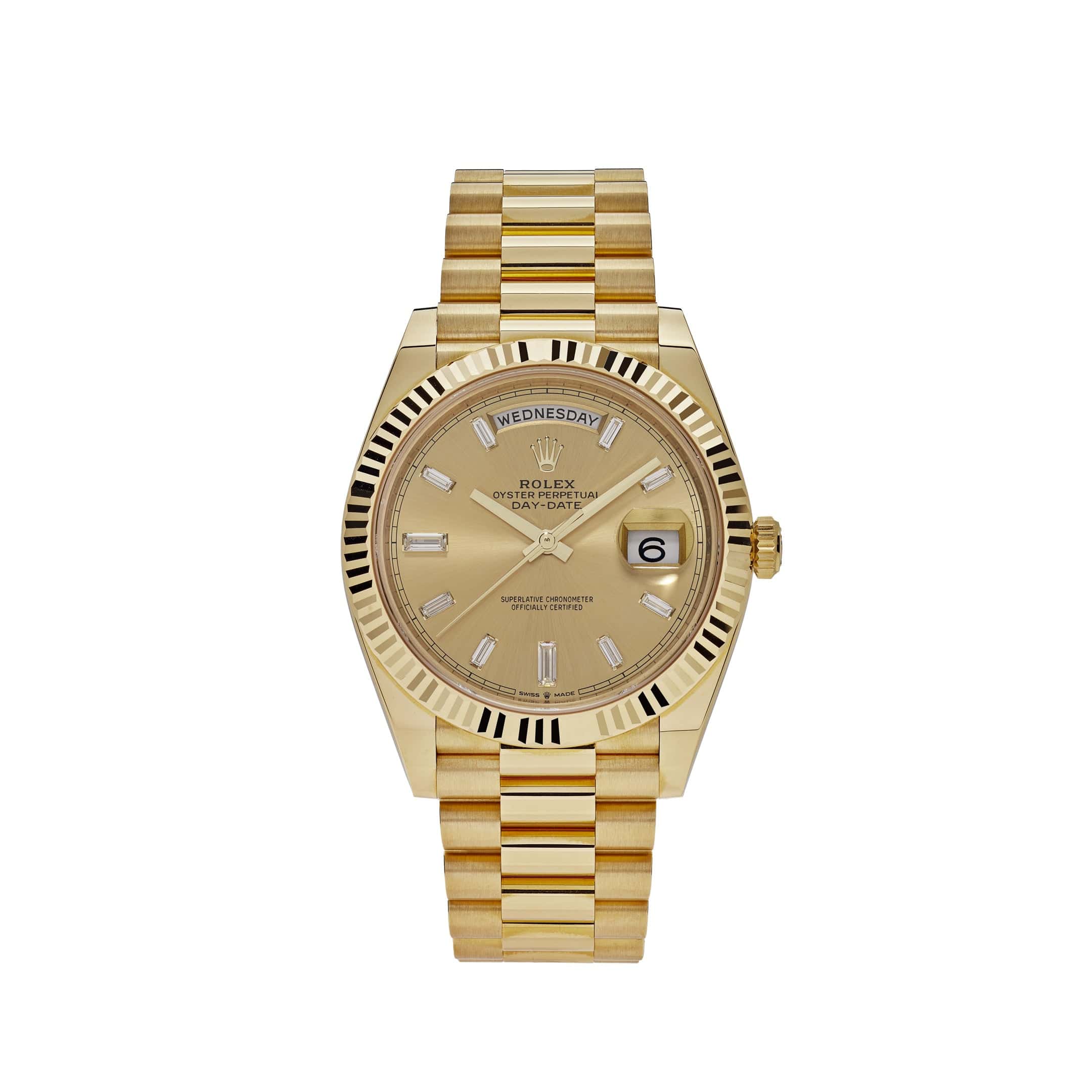 Rolex Day-Date 40 228238 Yellow Gold Champagne Diamond Dial (2025)