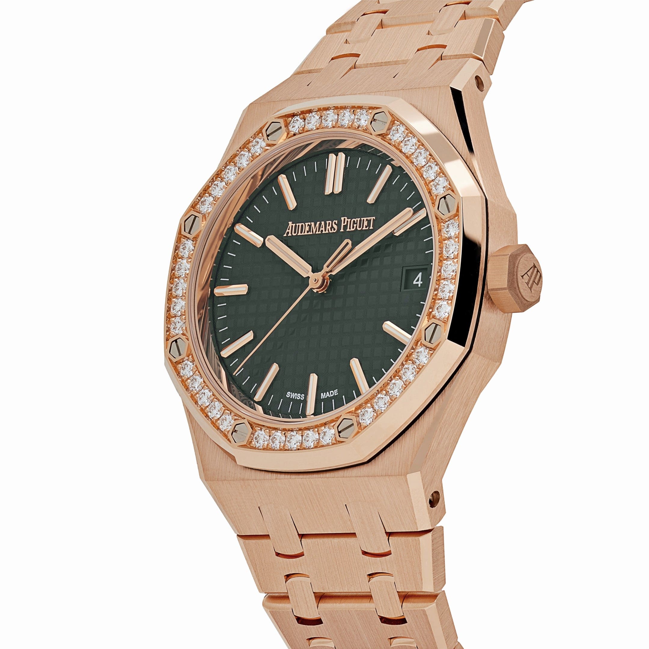 Audemars Piguet Royal Oak 15551OR.ZZ.1356OR.06  Selfwinding Rose Gold Khaki Green Dial