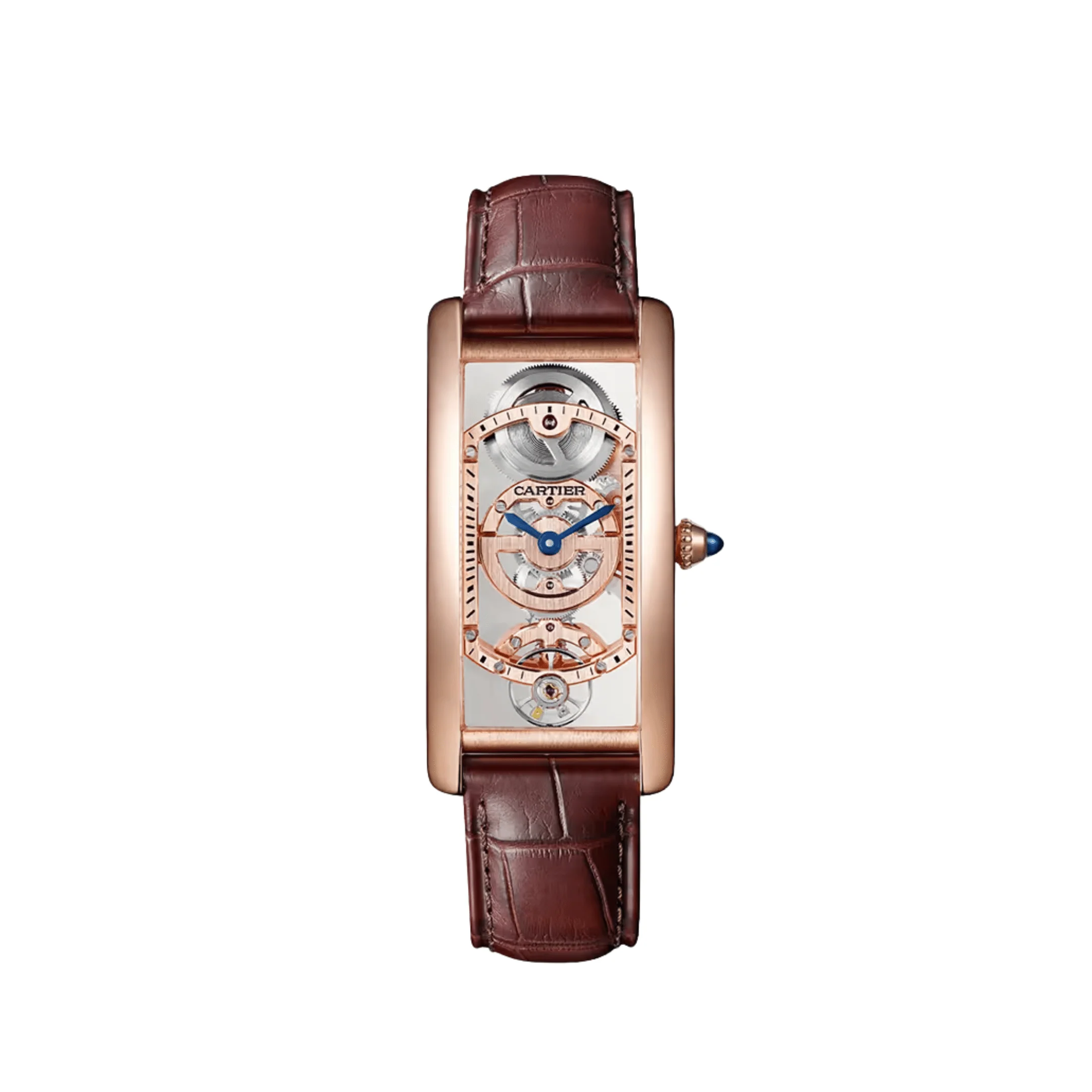Cartier Tank Cintrée WHTA0008 Rose Gold Skeleton Dial