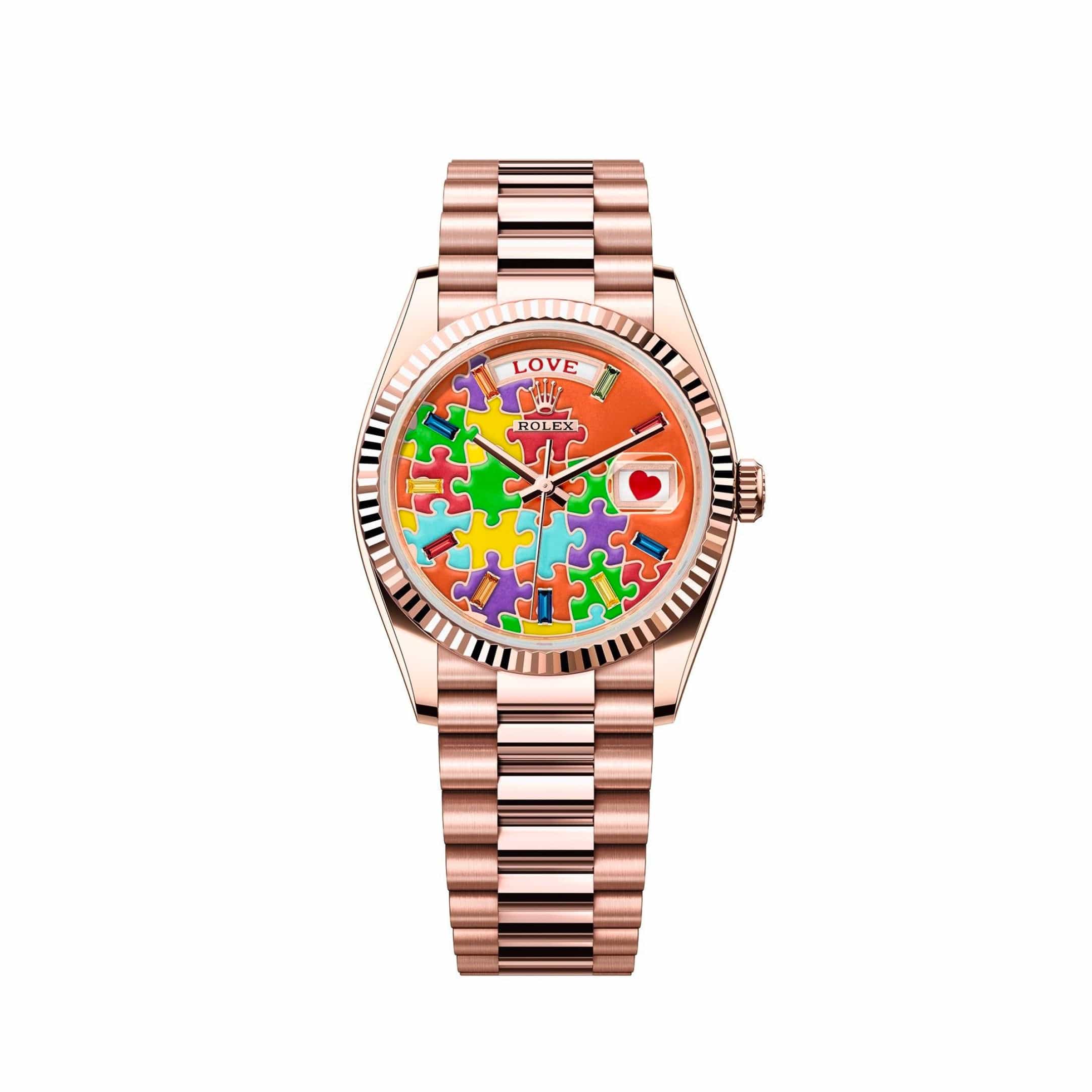 Rolex Day-Date 36 128235 'Emoji Puzzle' Rose Gold (2025)