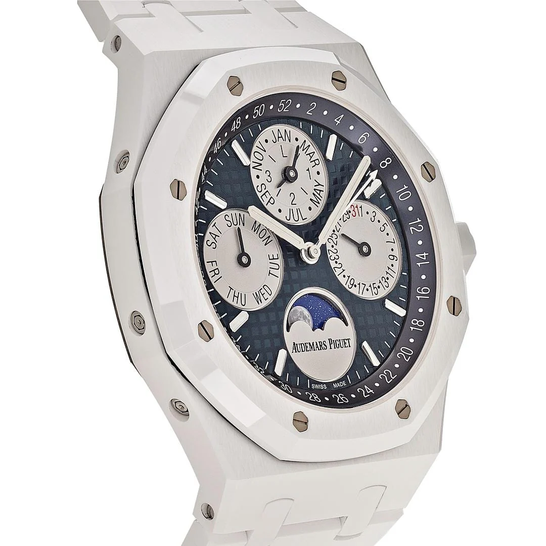 Audemars Piguet Royal Oak Perpetual Calendar 26579CB.OO.1225CB.01 White Ceramic Blue Dial