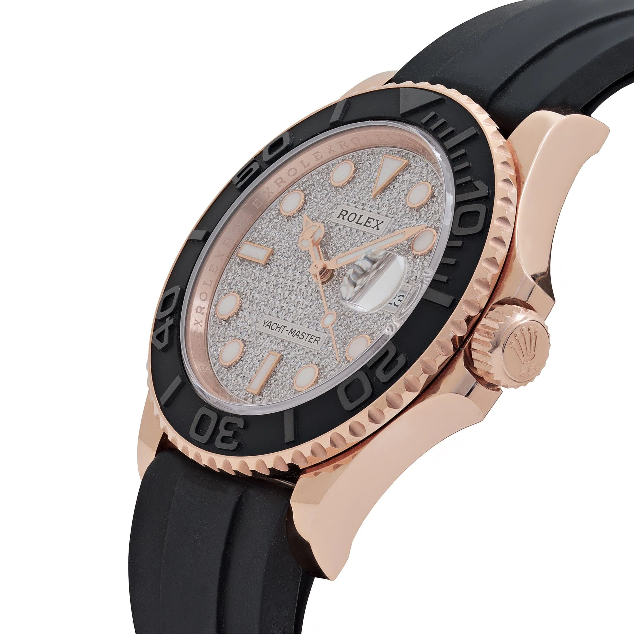 Rolex Yacht-Master 40 126655 Rose Gold Pave Diamond Dial