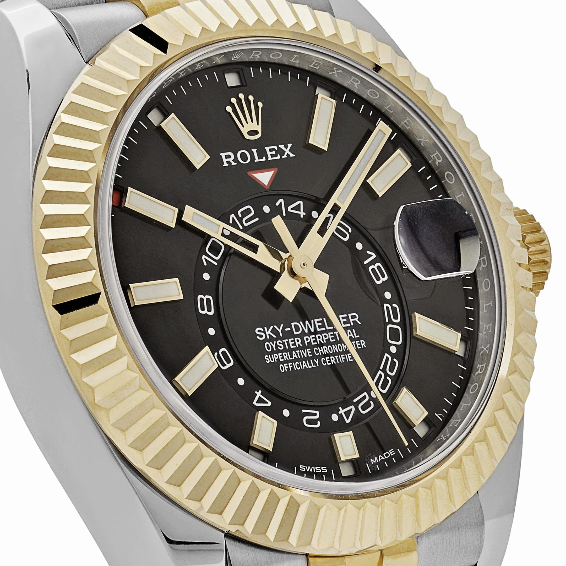 Rolex Sky-Dweller 326933 Stainless Steel Yellow Gold Jubilee Black Dial