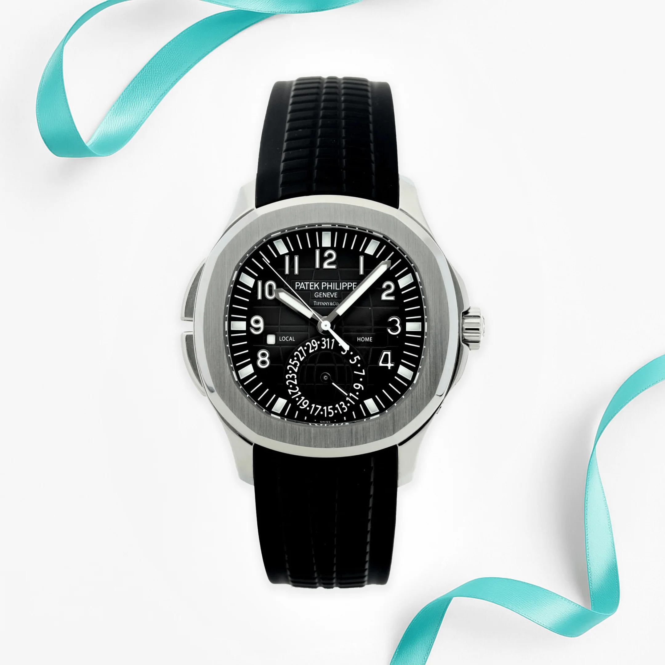 Patek Philippe Aquanaut 5164A-001 Tiffany & Co. 'Travel Time' Stainless Steel Black Dial
