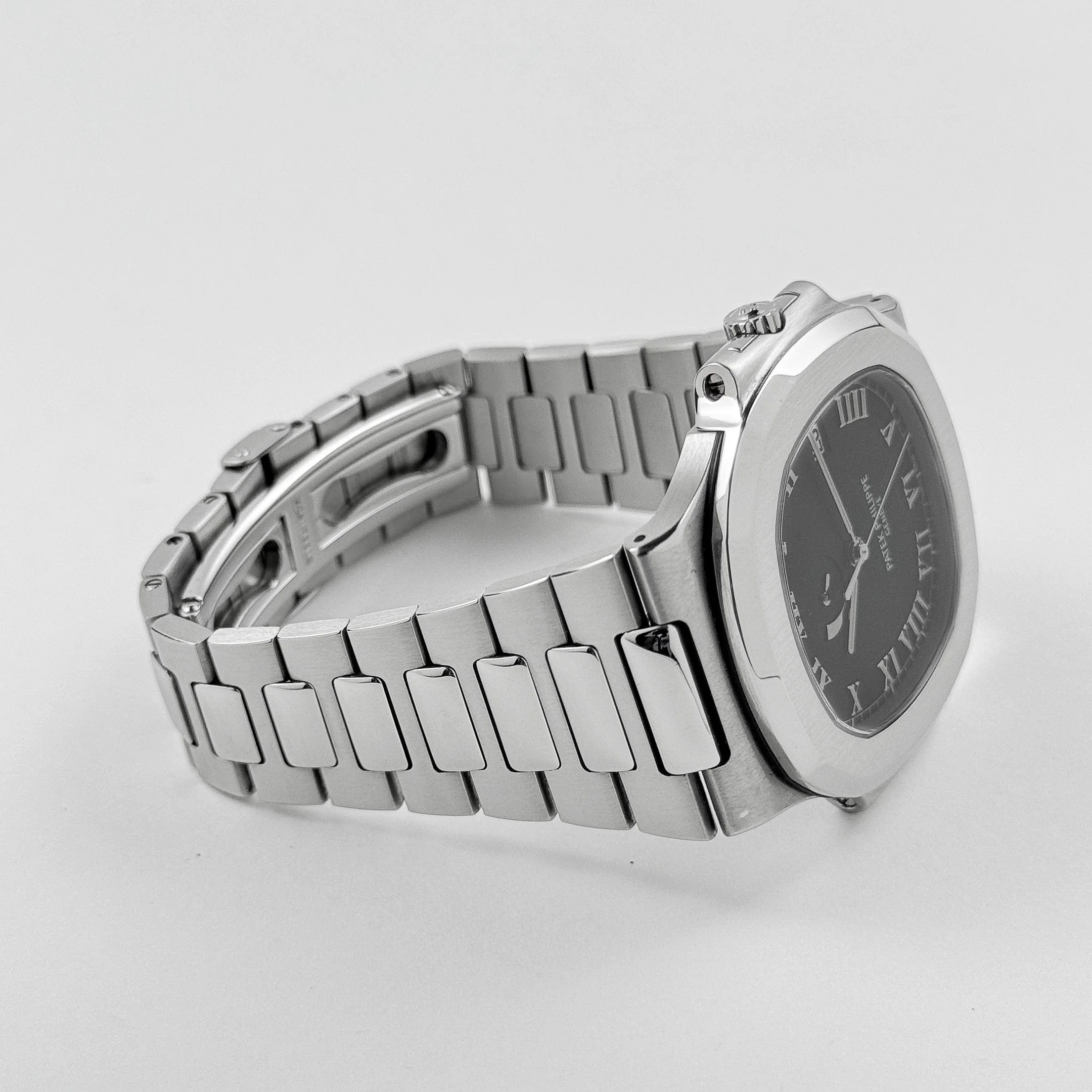 Patek Philippe Nautilus 3710/1A-001 'Jumbo' Power Reserve Indicator Stainless Steel Black Dial