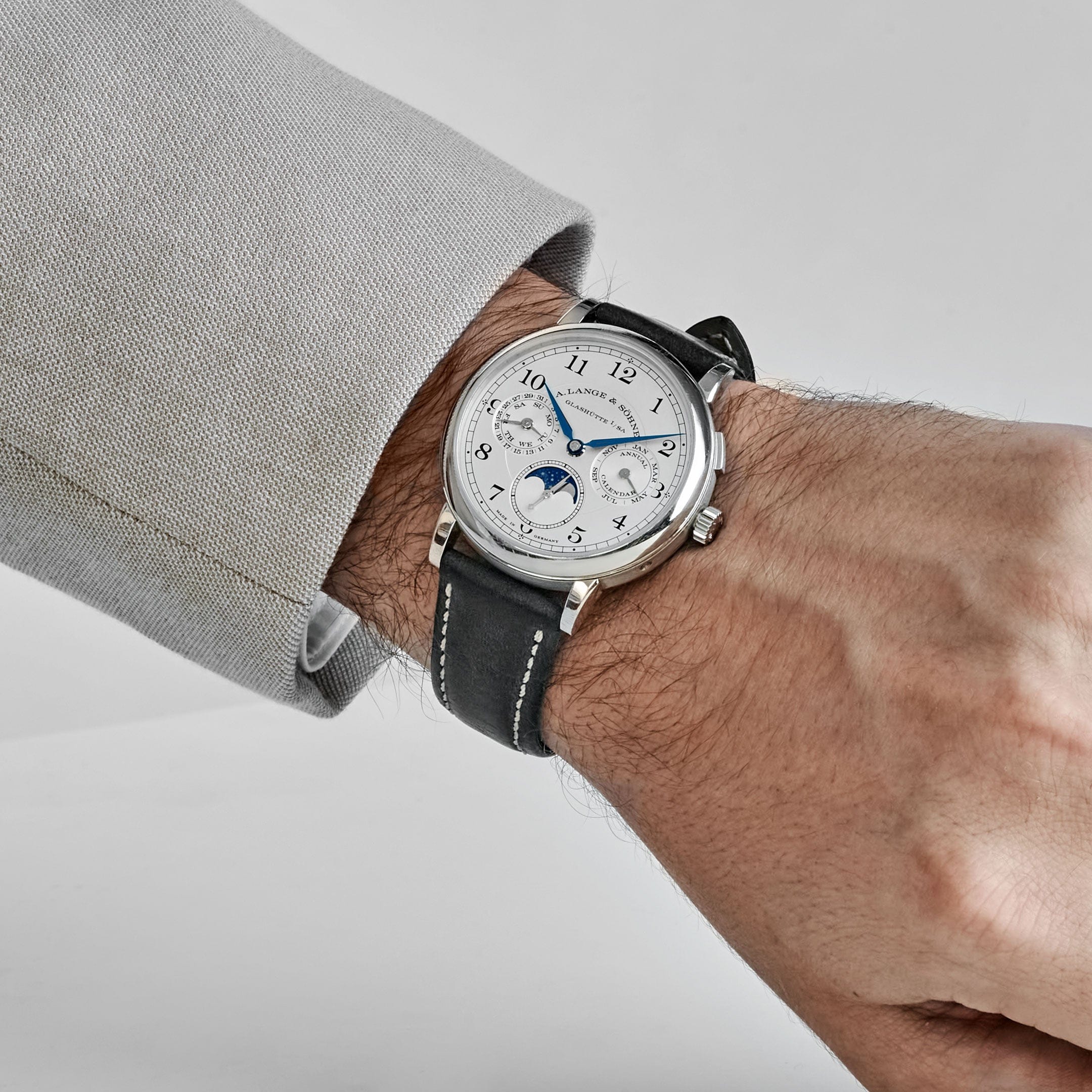 A. Lange & Söhne 1815 Annual Calendar 238.026E White Gold Silver Dial Moon Phase