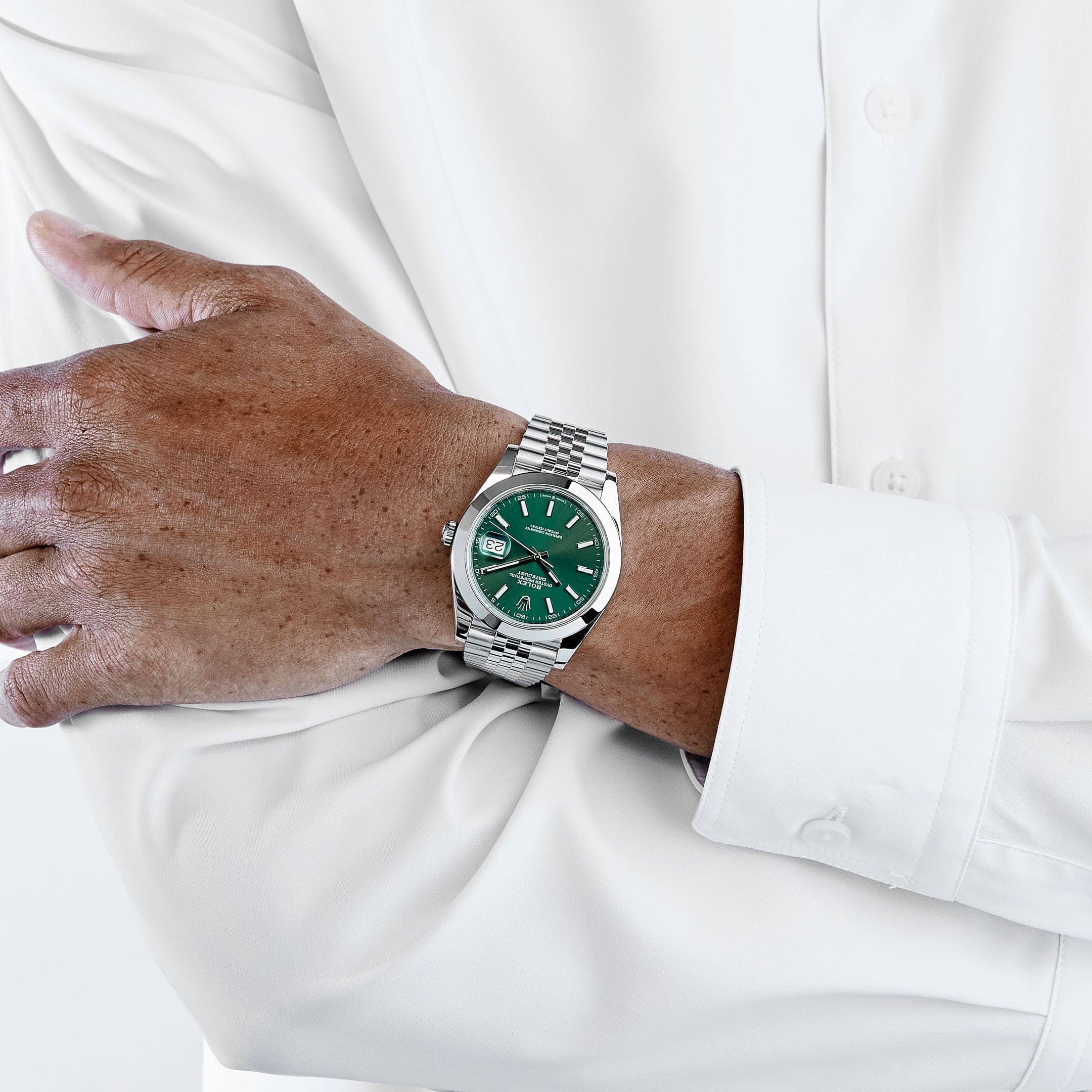 Rolex Datejust 41 126300 Stainless Steel Green Dial Jubilee (2023)