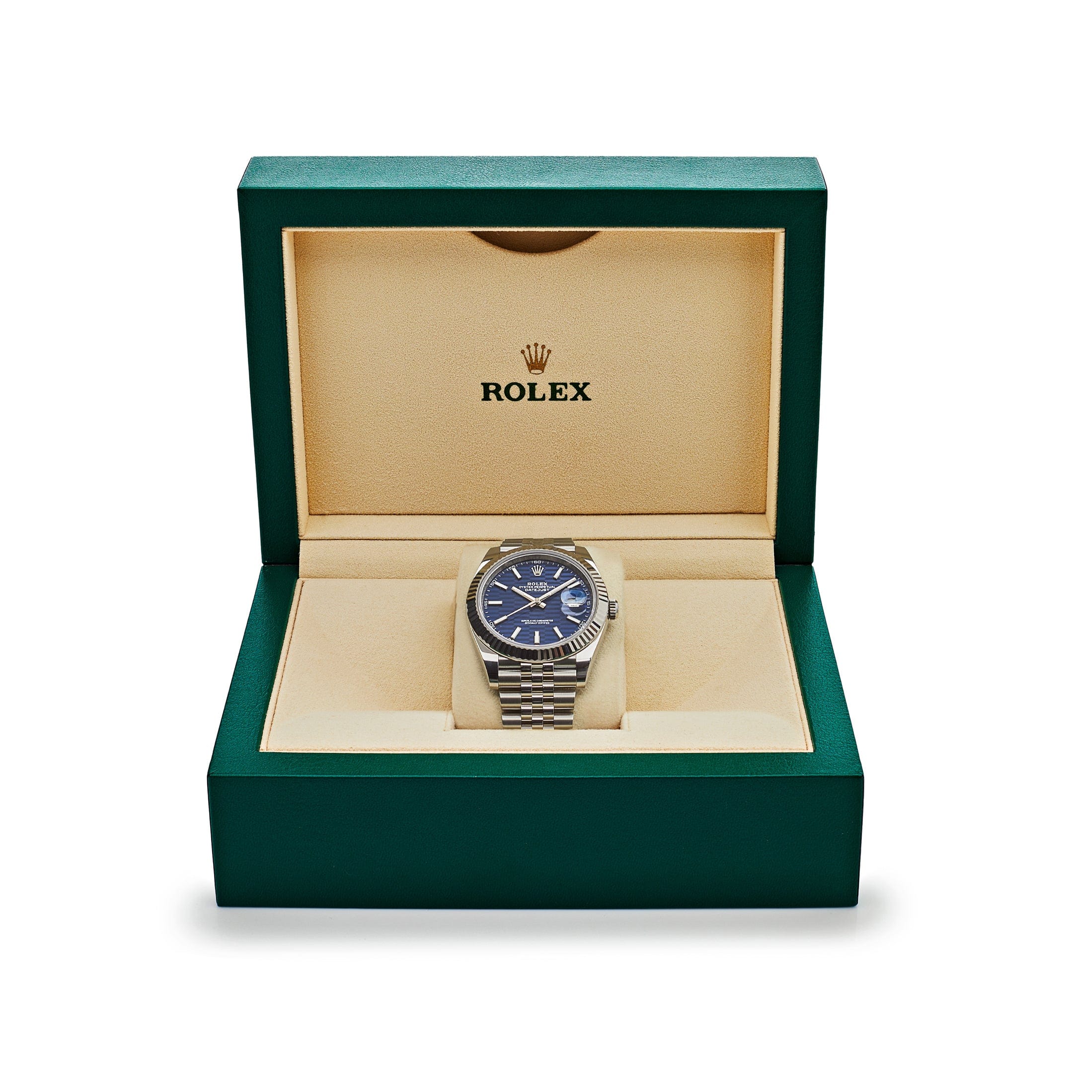 Rolex Datejust 41 126334 Stainless Steel Fluted Motif Blue Dial Jubilee