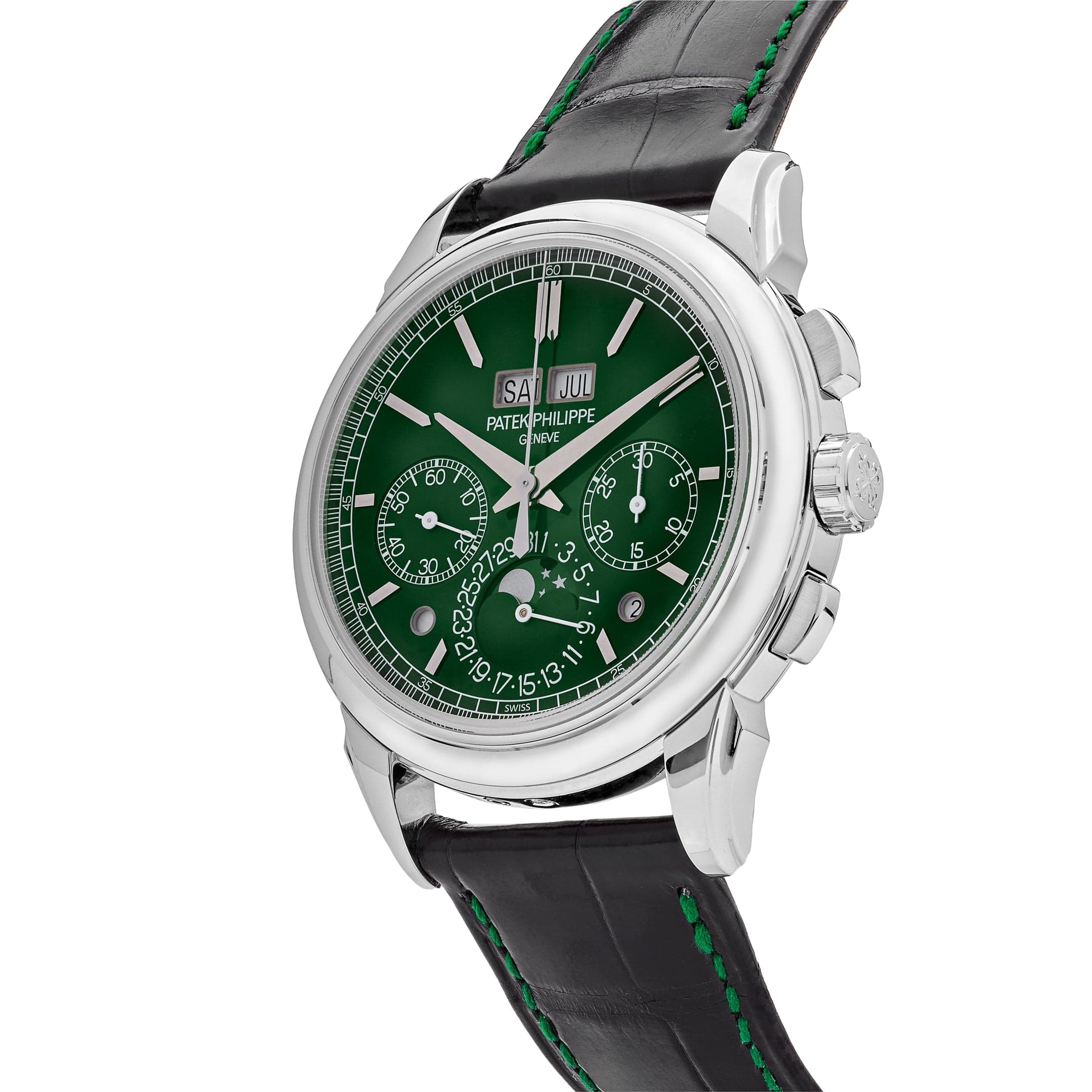 Patek Philippe Grand Complications 5270P-014 Perpetual Calendar Chronograph Platinum Green Dial