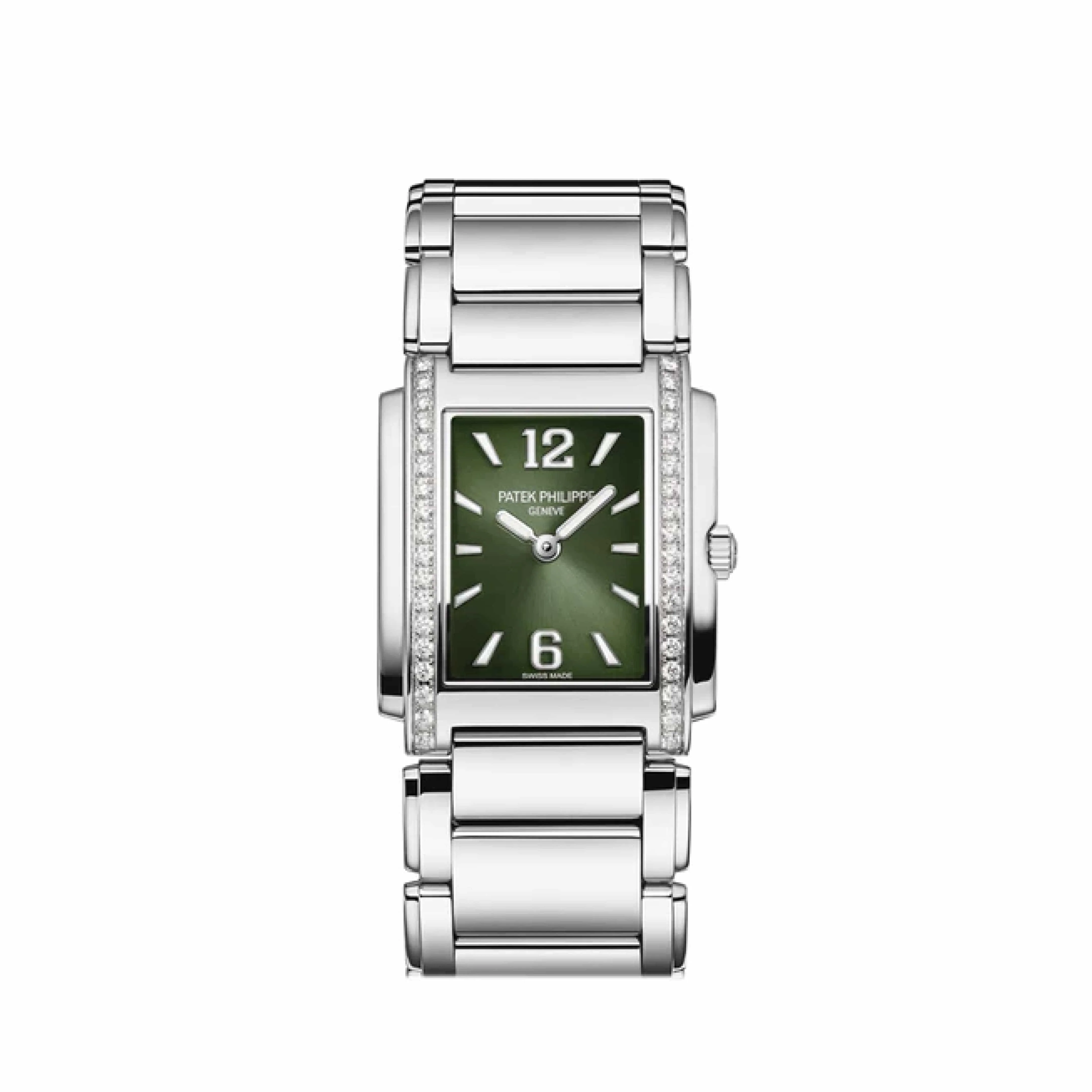 Patek Philippe Twenty-4 4910/1200A-011 'Ladies' Stainless Steel Green Diamond Dial Quartz