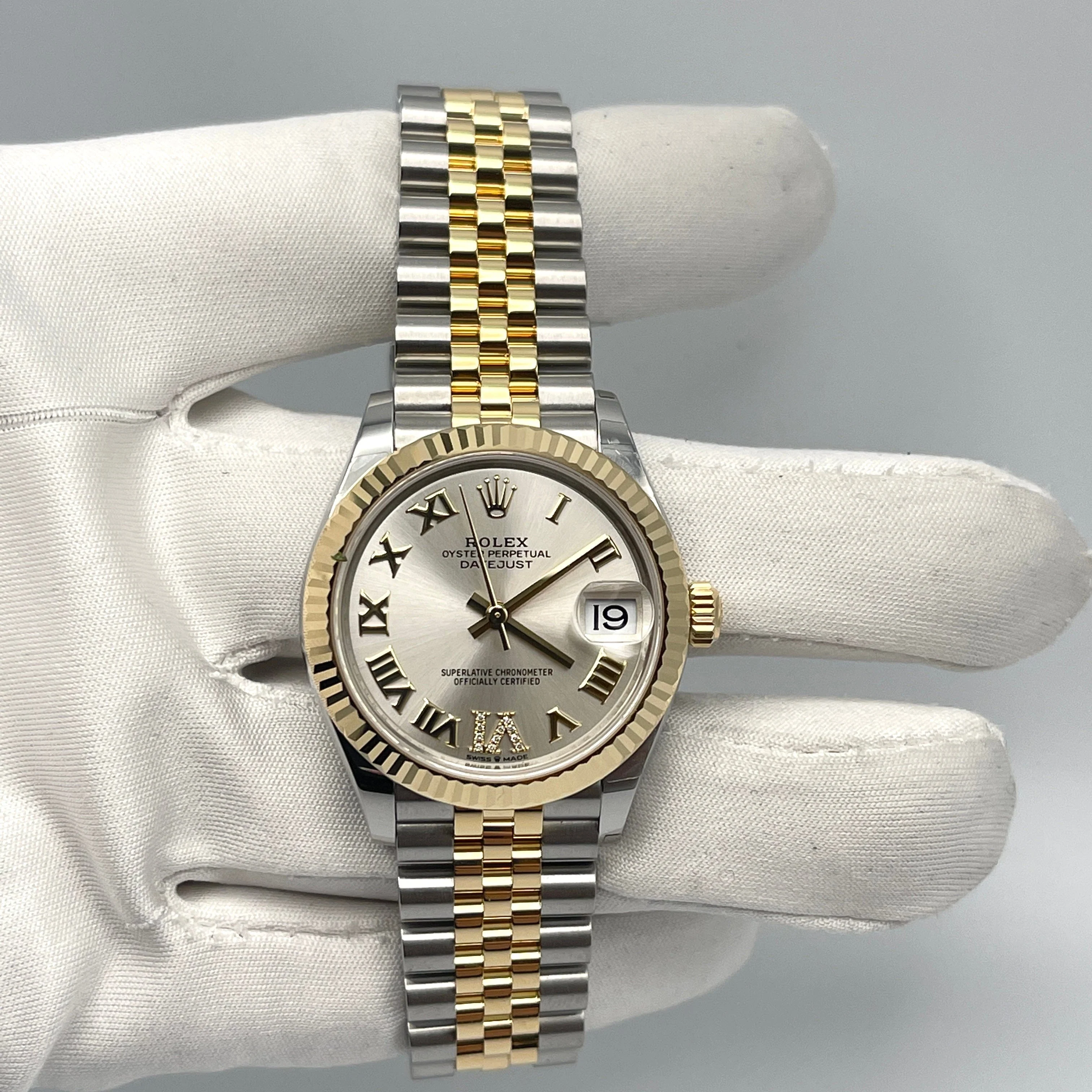 Rolex Datejust 31 278273 'Ladies' Yellow Gold Stainless Steel Silver Dial
